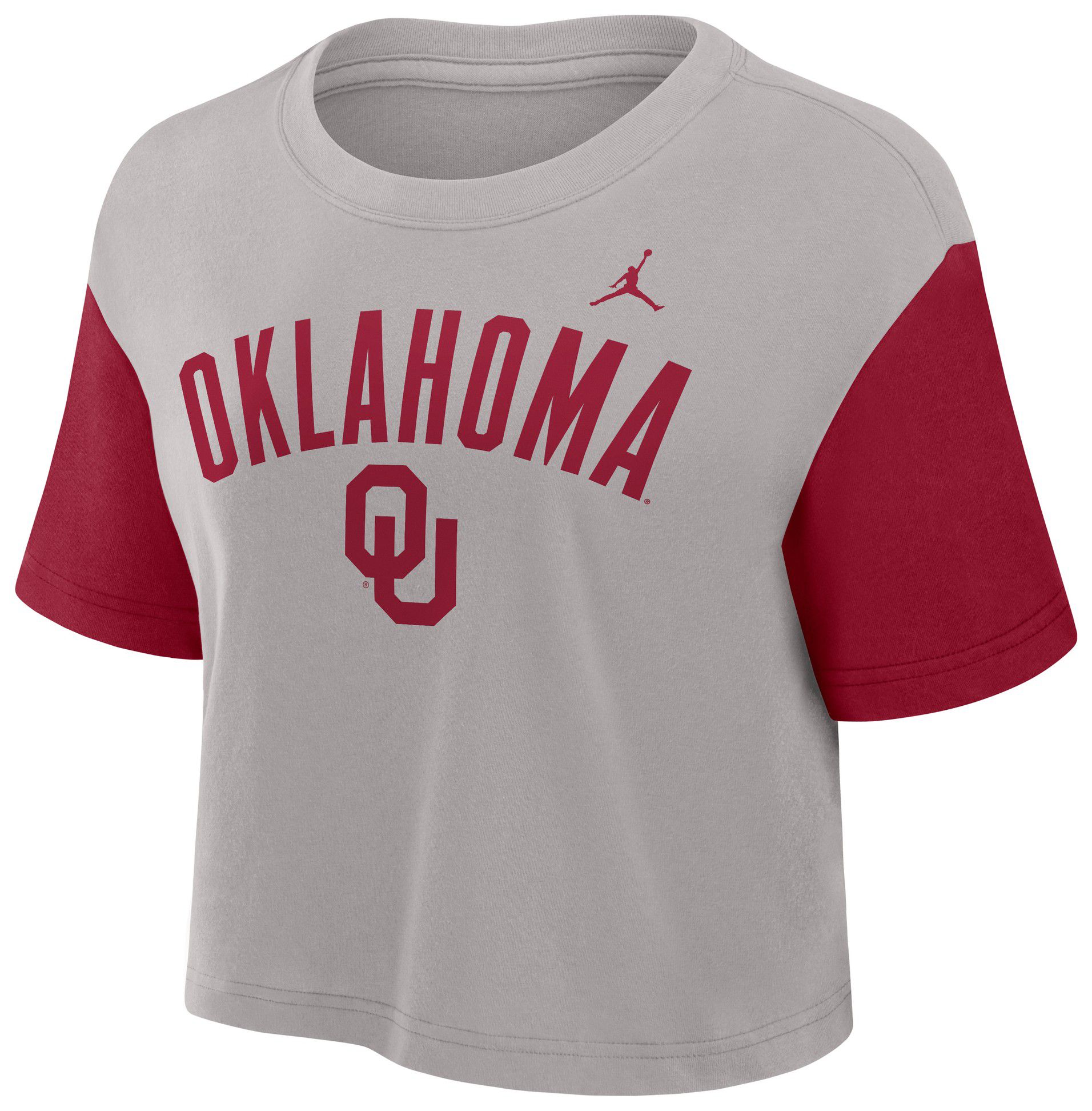 Jordan Women's Oklahoma Sooners Color Block Grey T-Shirt product image
