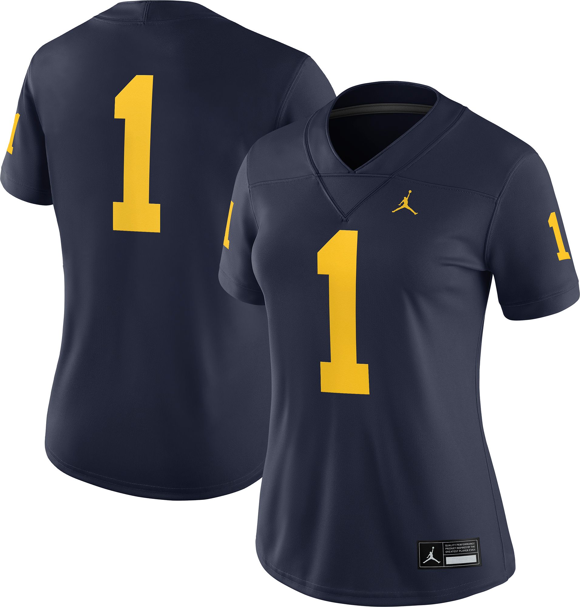 Jordan Women's Michigan Wolverines #1 Blue Dri-FIT Replica Football Game Jersey product image