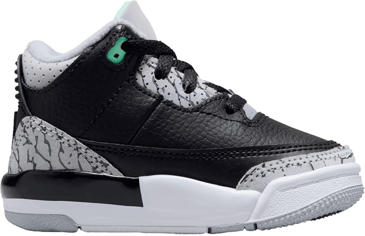 Jordan 3 Retro Green Glow Baby Toddler Shoes Black