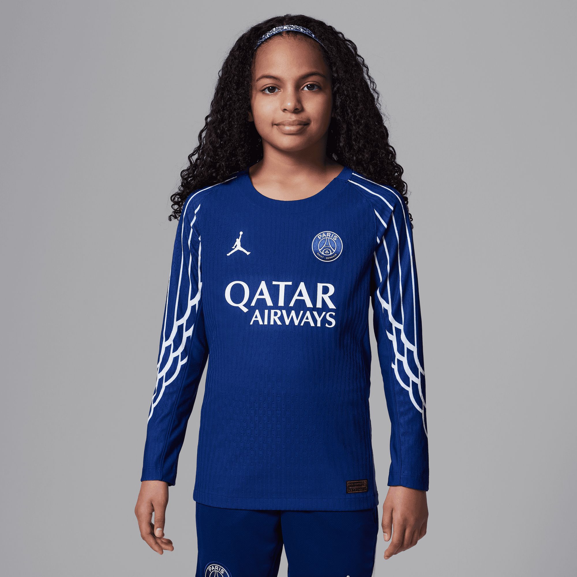 Jordan Youth Paris Saint-Germain FC 2025 Navy 4th Authentic Long Sleeve Jersey product image