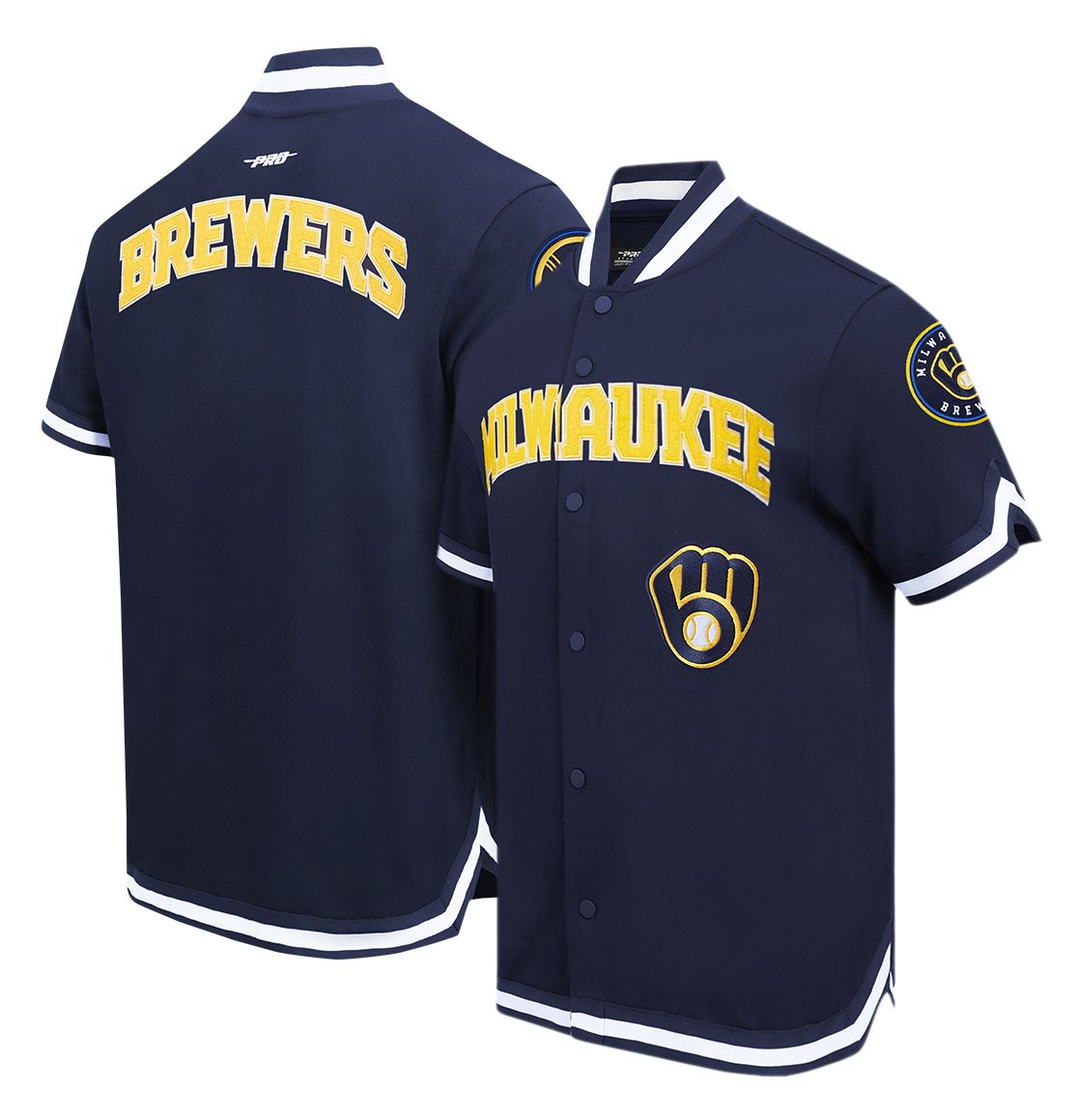 Pro Standard Men's Milwaukee Brewers Navy Warmup Jacket product image