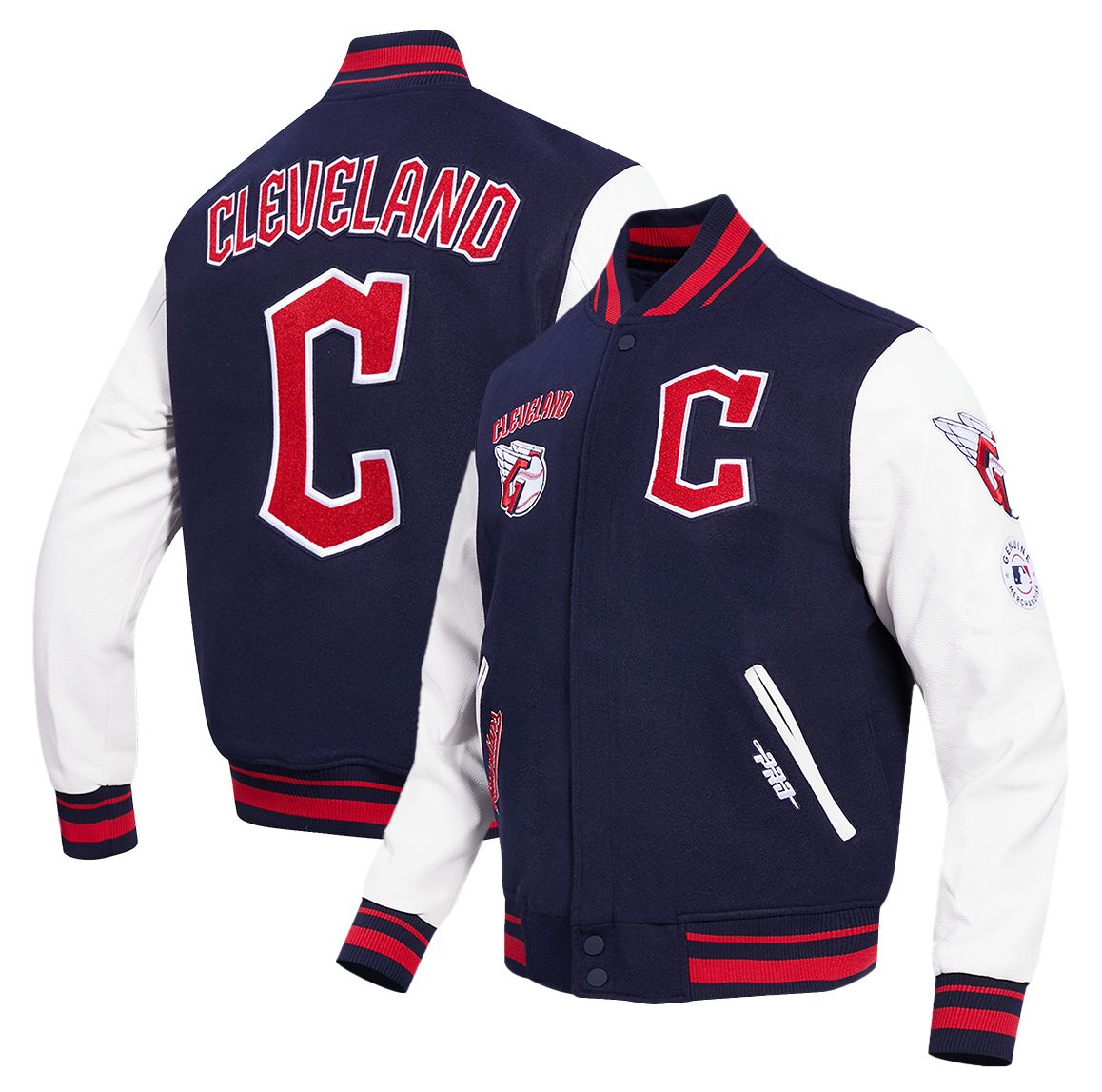 Pro Standard Men's Cleveland Guardians Navy Retro Classic Jacket product image