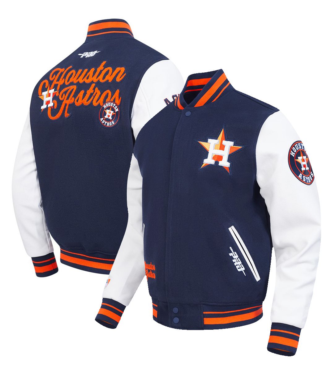 Pro Standard Men's Houston Astros Navy Rib Wool Jacket product image