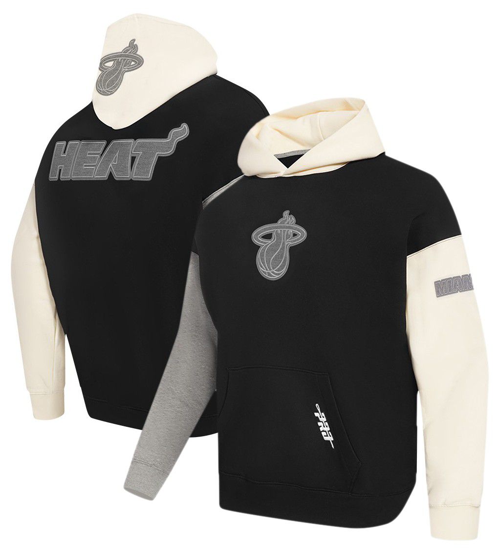 Pro Standard Men's Miami Heat Black Reverse French Terry Pullover Hoodie product image