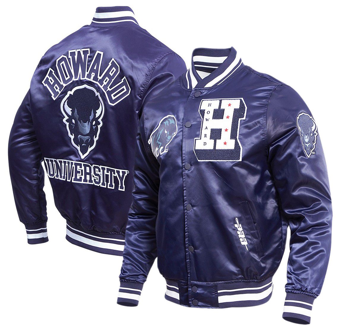 Pro Standard Men's Howard Bison Navy Classic Satin Jacket product image