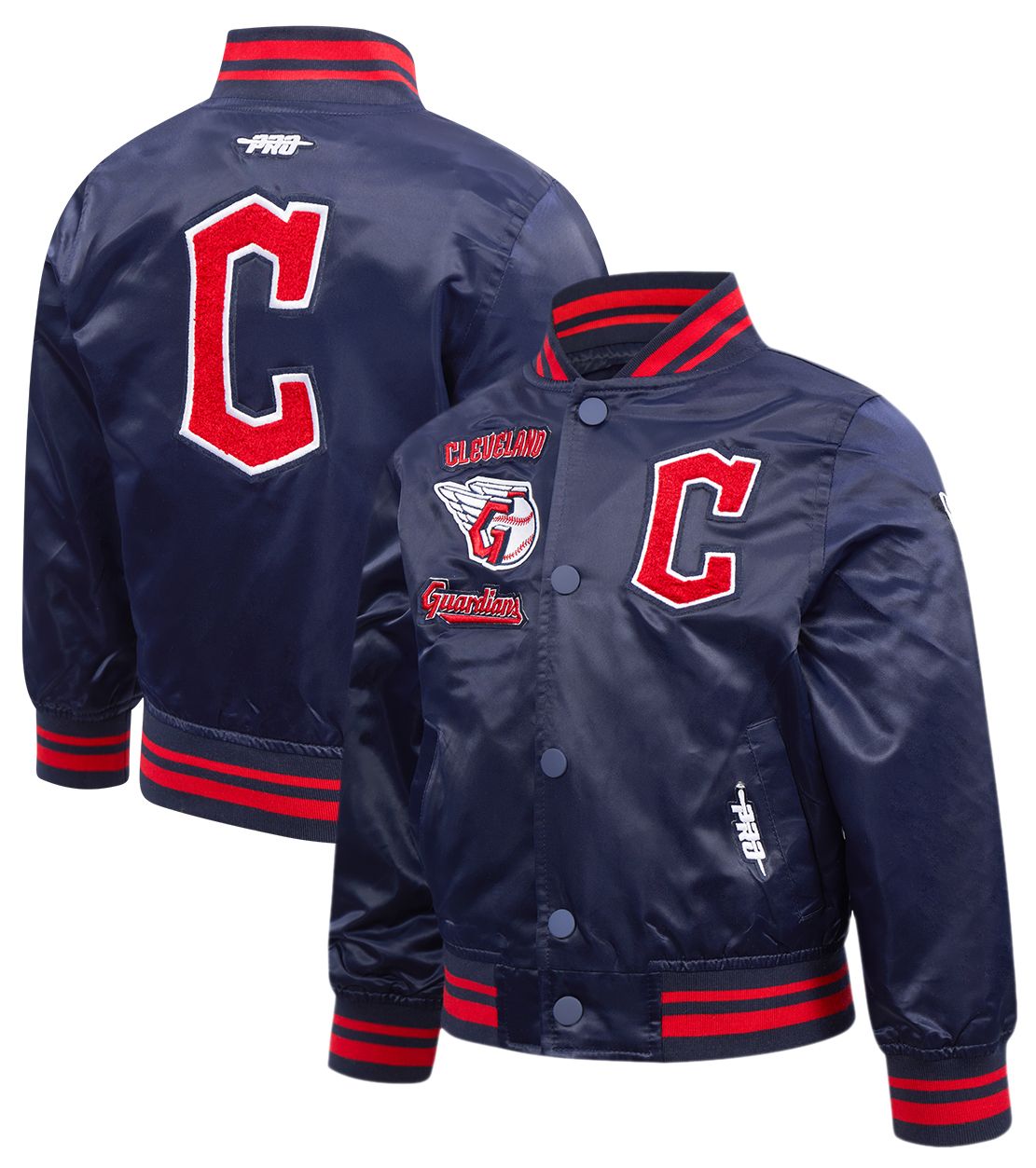 Pro Standard Toddler Cleveland Guardians Navy Classic Satin Jacket product image