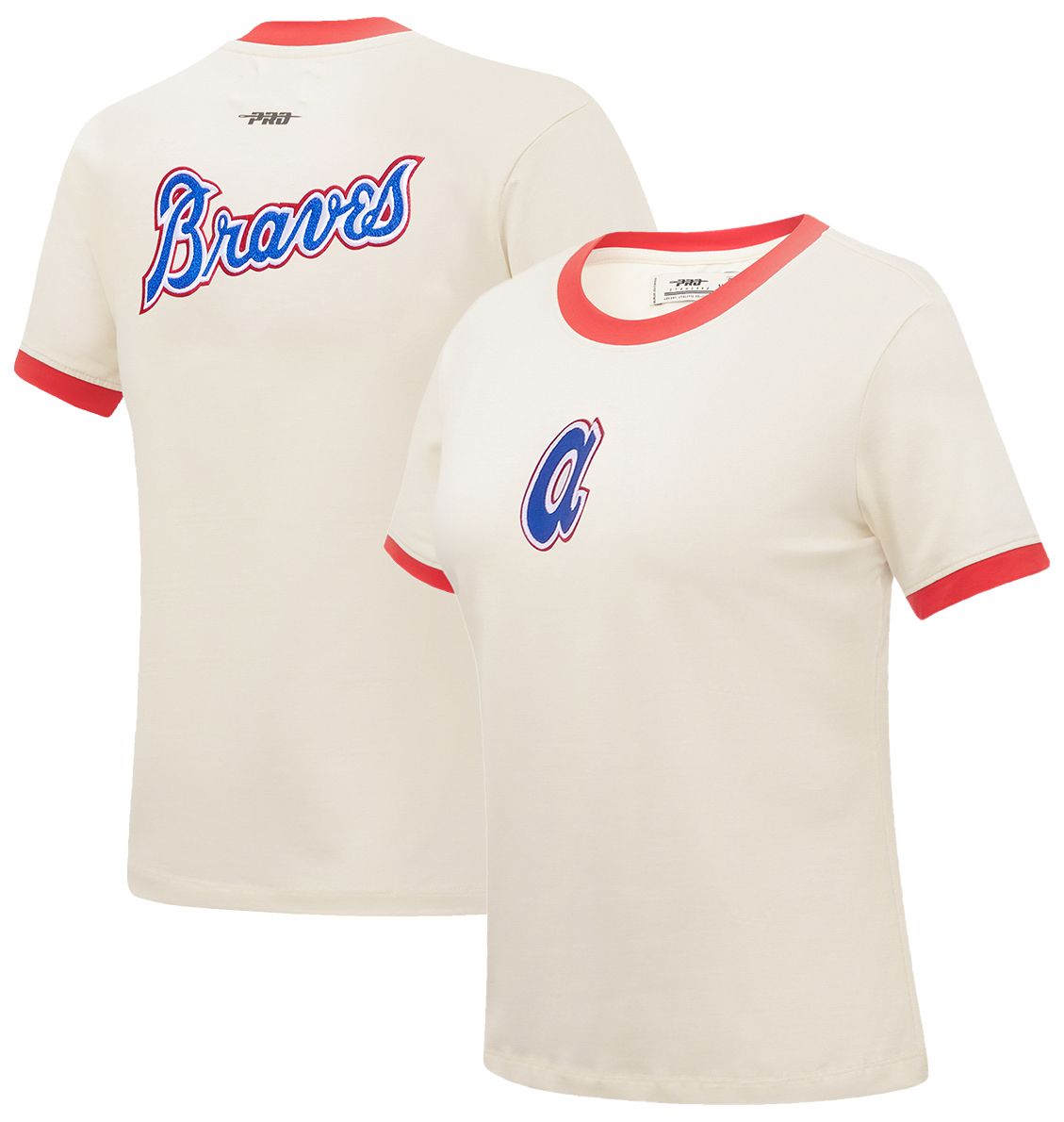 Pro Standard Women's Atlanta Braves Cream Slim T-Shirt product image