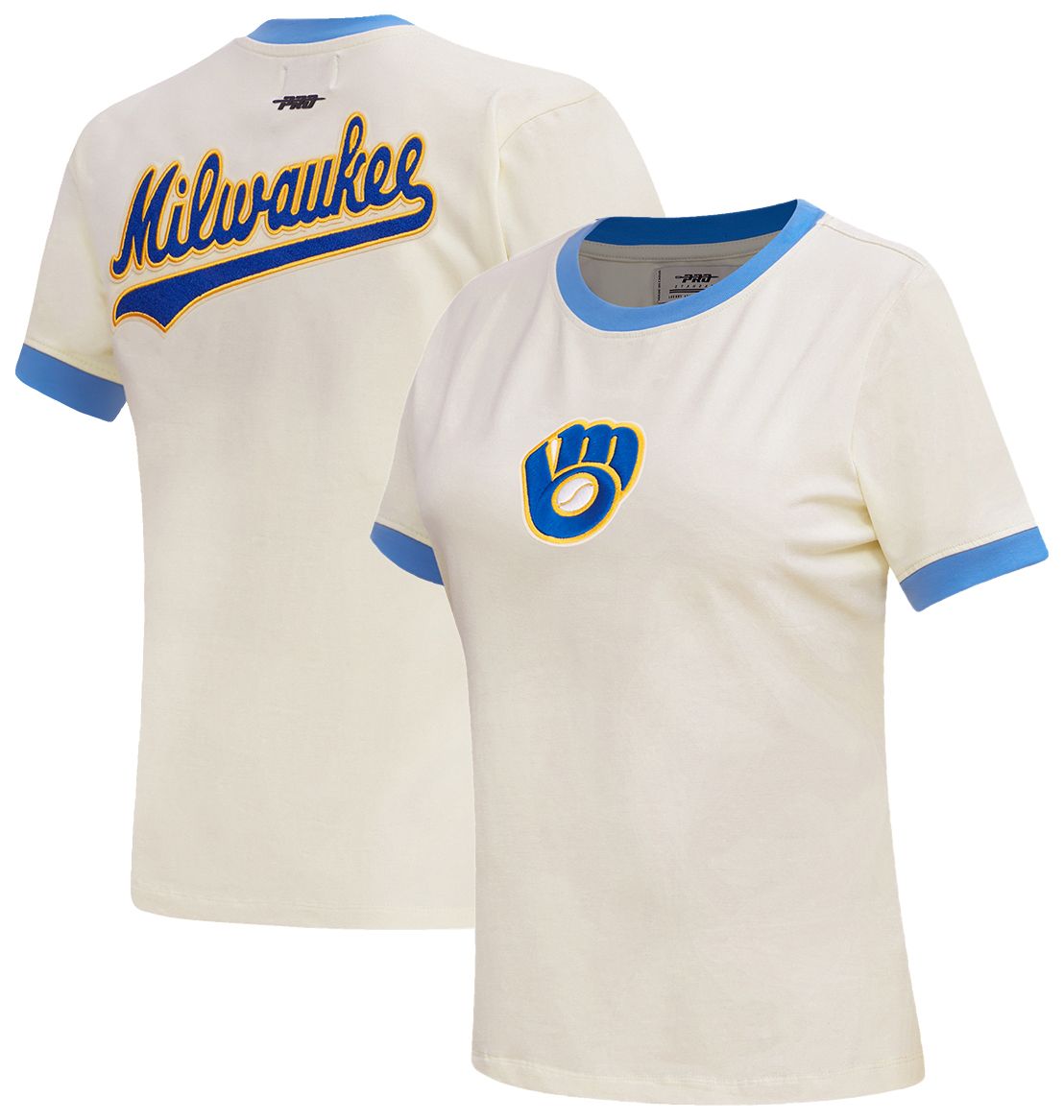 Pro Standard Women's Milwaukee Brewers Cream Slim T-Shirt product image