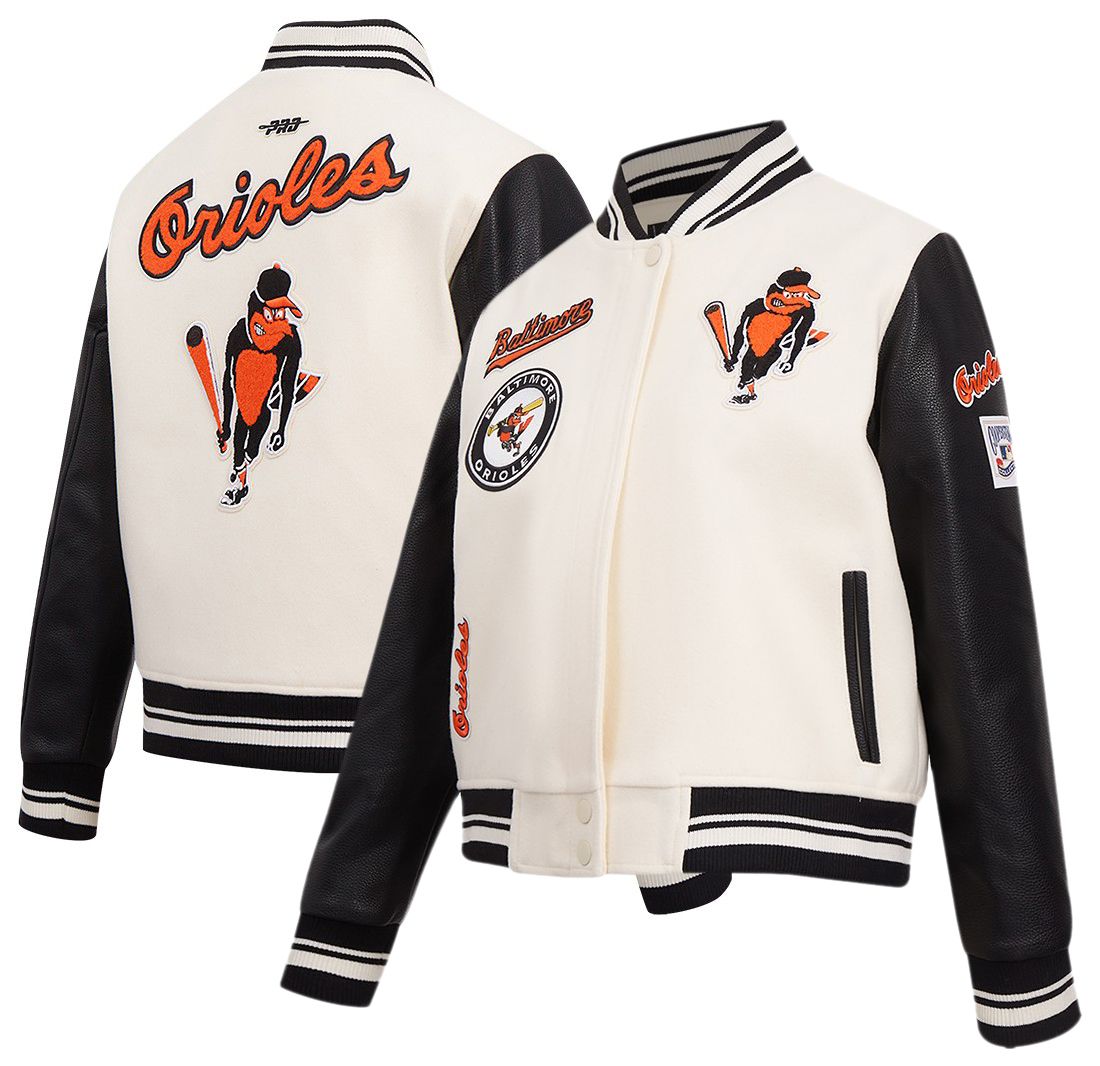 Pro Standard Women's Baltimore Orioles Cream Classic Varsity Jacket product image