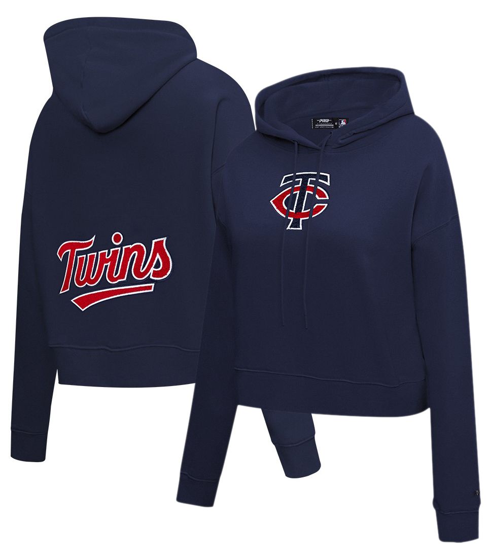 Pro Standard Women's Minnesota Twins Navy Classic Cropped Pullover Hoodie product image