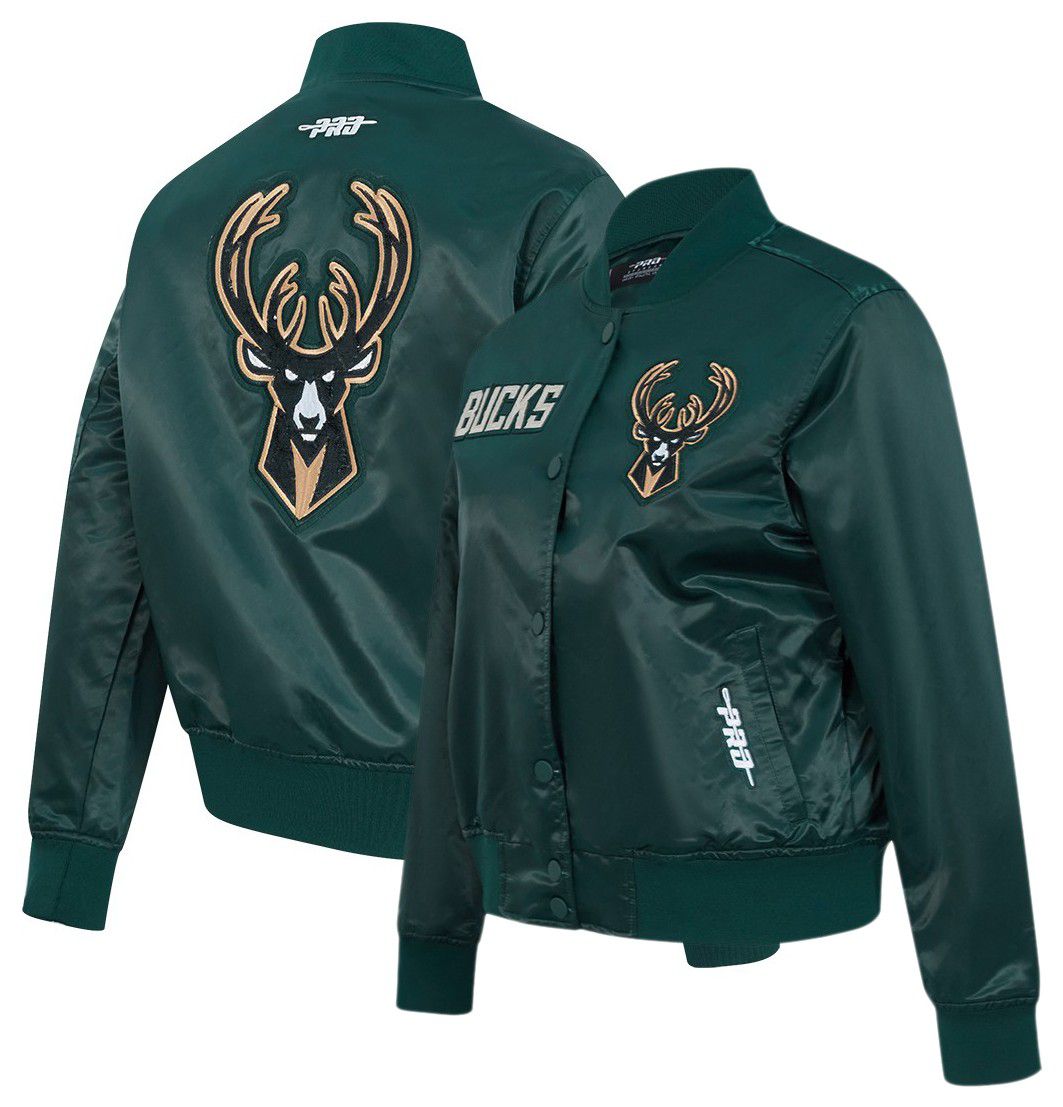 Pro Standard Women's Milwaukee Bucks Green Game Day Classics Satin Jacket product image
