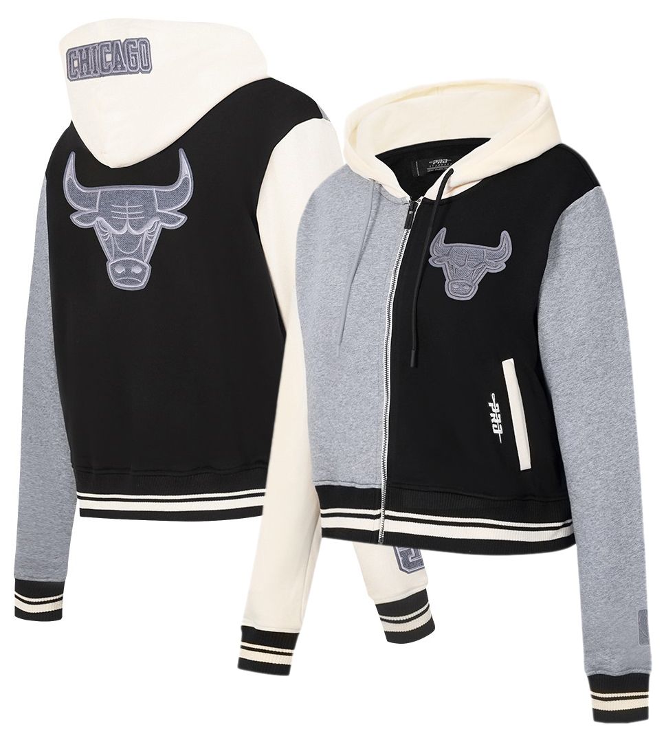 Pro Standard Women's Chicago Bulls Black Reverse French Terry Pullover Hoodie product image
