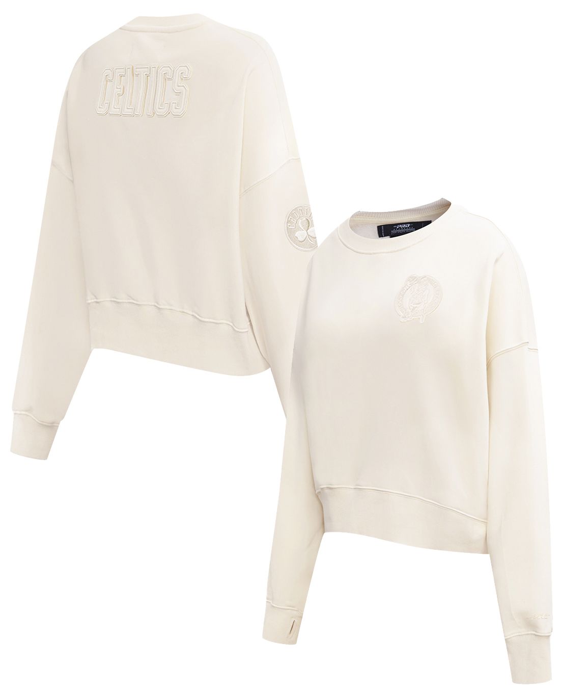 Pro Standard Women's Boston Celtics Off White Fleece Crewneck Sweatshirt product image
