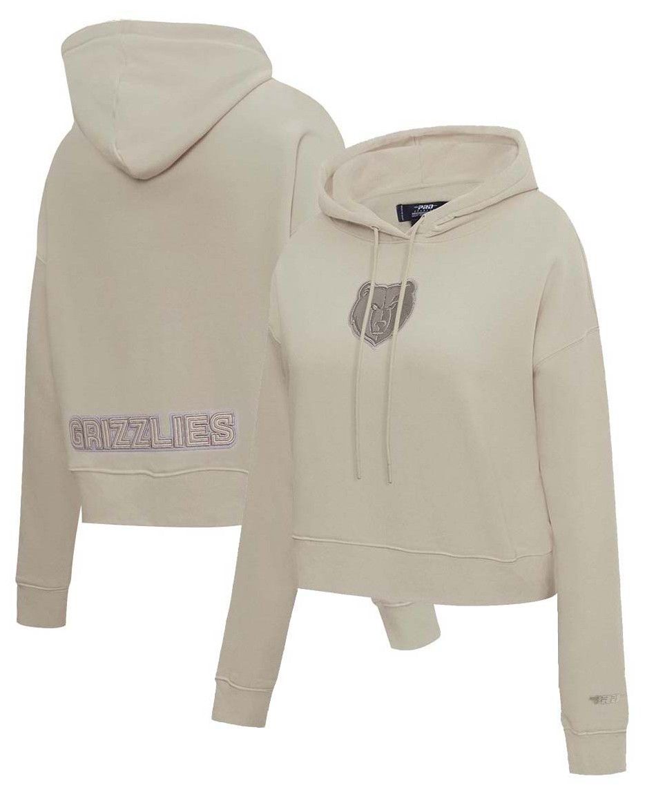 Pro Standard Women's Memphis Grizzlies Neutral Cropped Pullover Hoodie product image