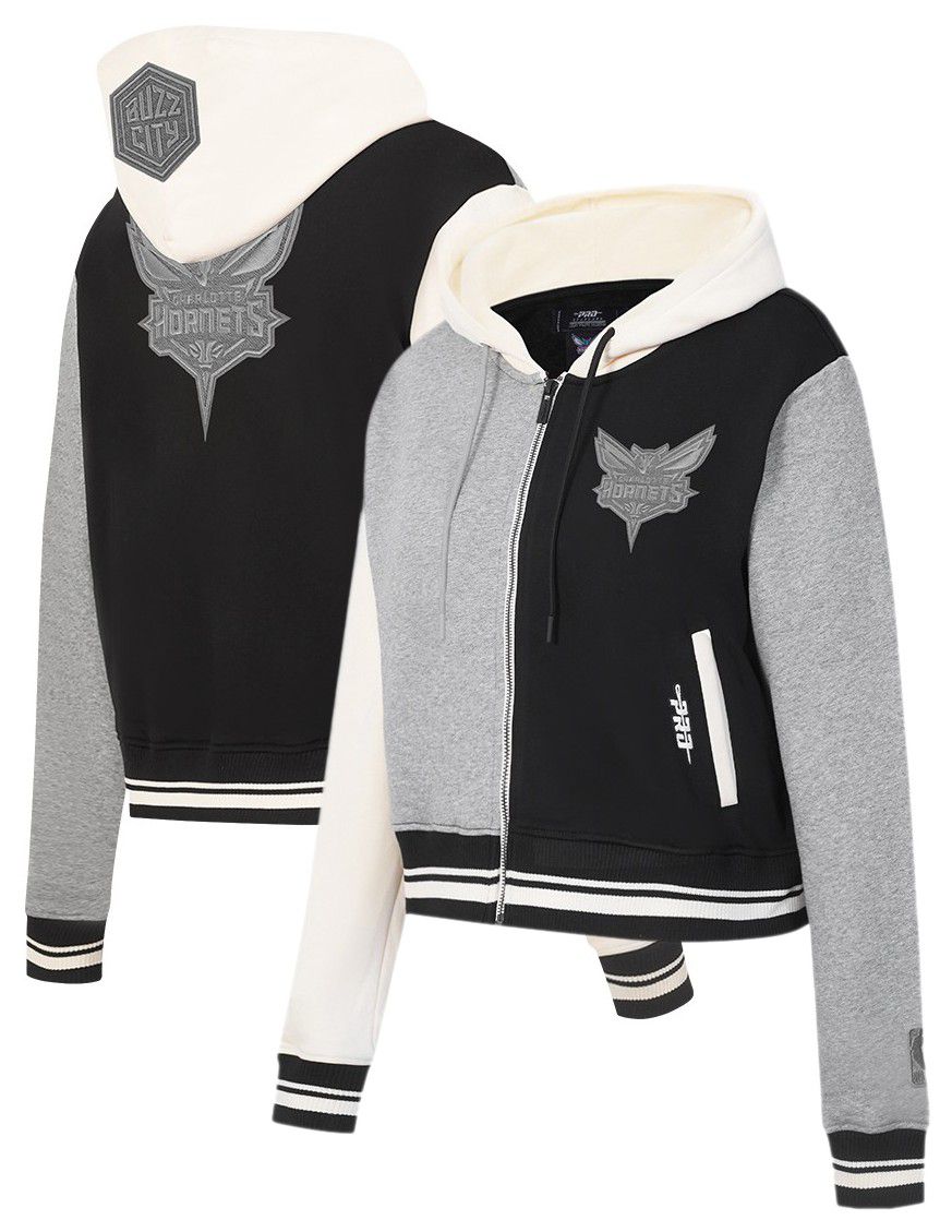 Pro Standard Women's Charlotte Hornets Black Reverse French Terry Pullover Hoodie product image