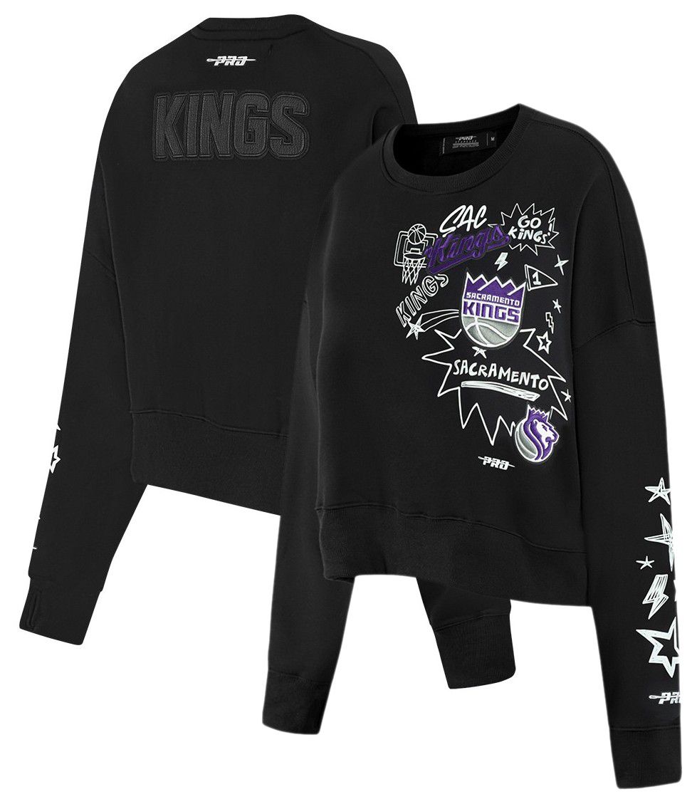 Pro Standard Women's Sacramento Kings Black Sketchbook Crewneck Sweatshirt product image