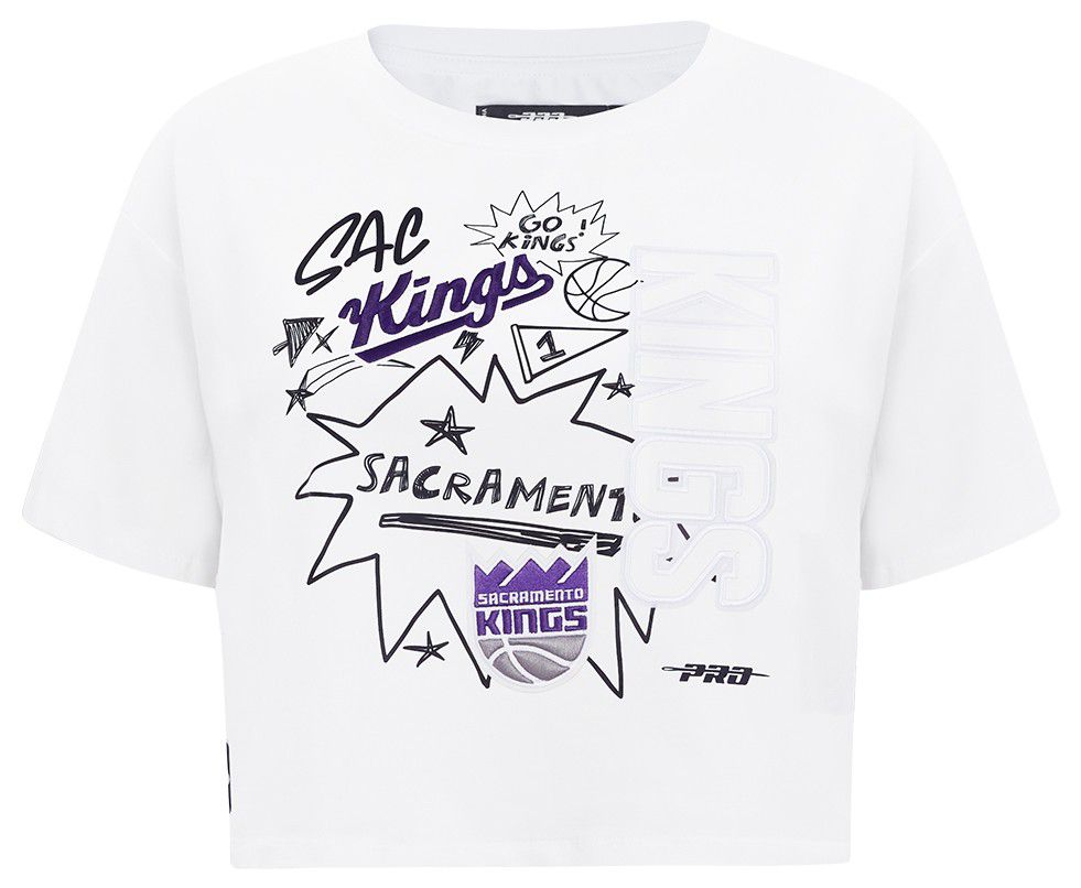 Pro Standard Women's Sacramento Kings White Sketchbook Boxy T-Shirt product image