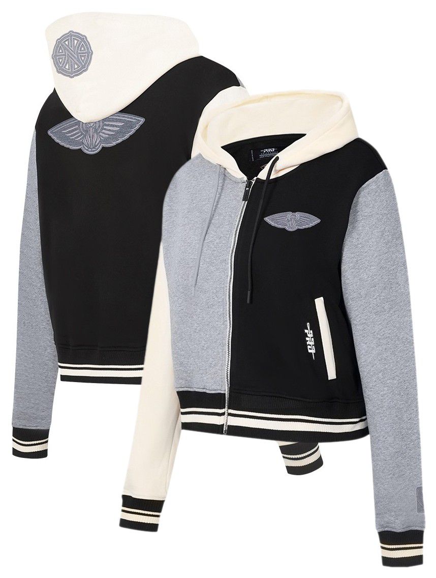 Pro Standard Women's New Orleans Pelicans Black Reverse French Terry Pullover Hoodie product image