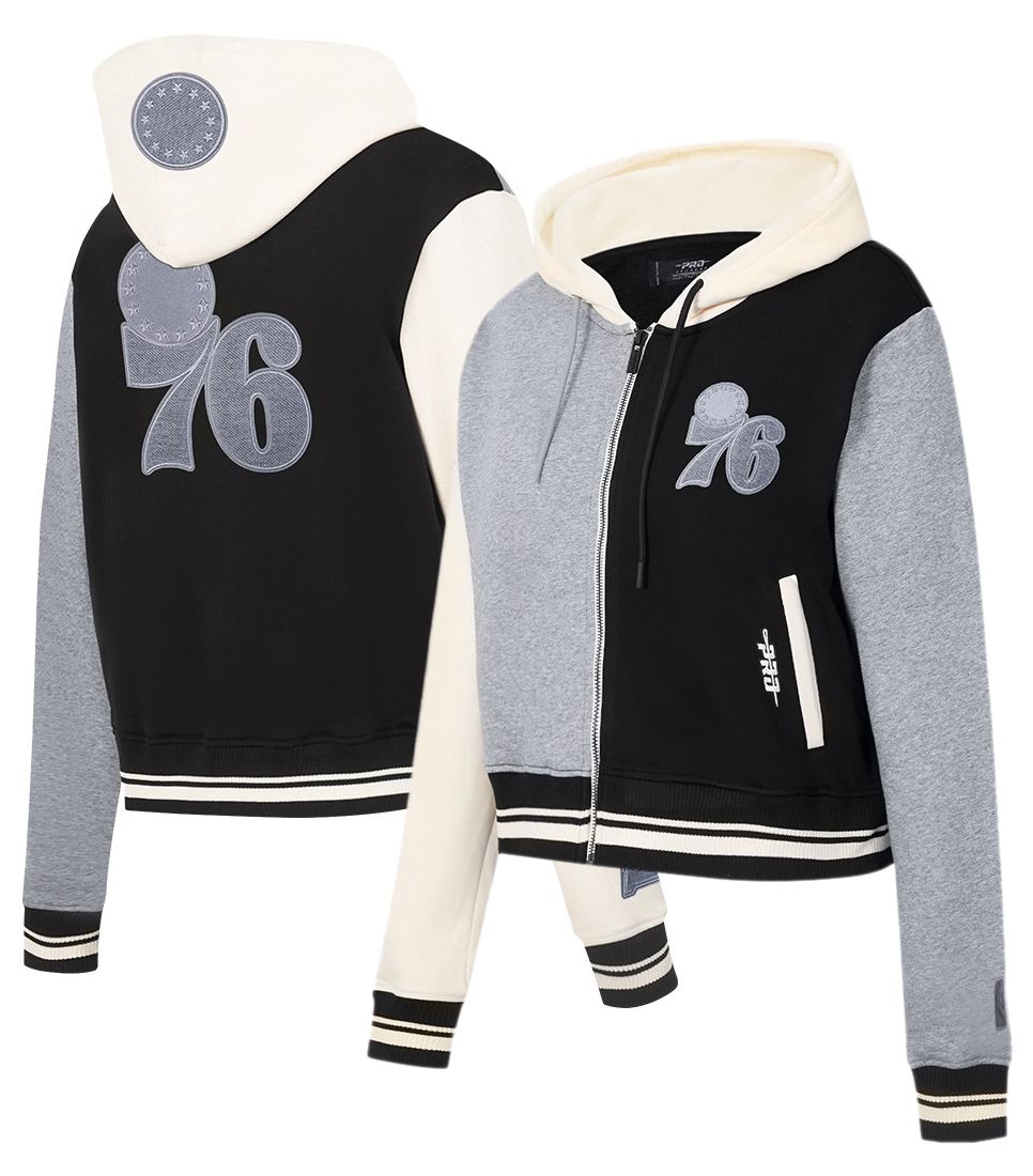 Pro Standard Women's Philadelphia 76ers Black Reverse French Terry Pullover Hoodie product image
