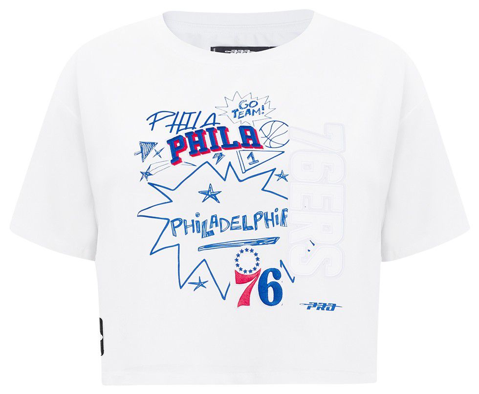 Pro Standard Women's Philadelphia 76ers White Sketchbook Boxy T-Shirt product image