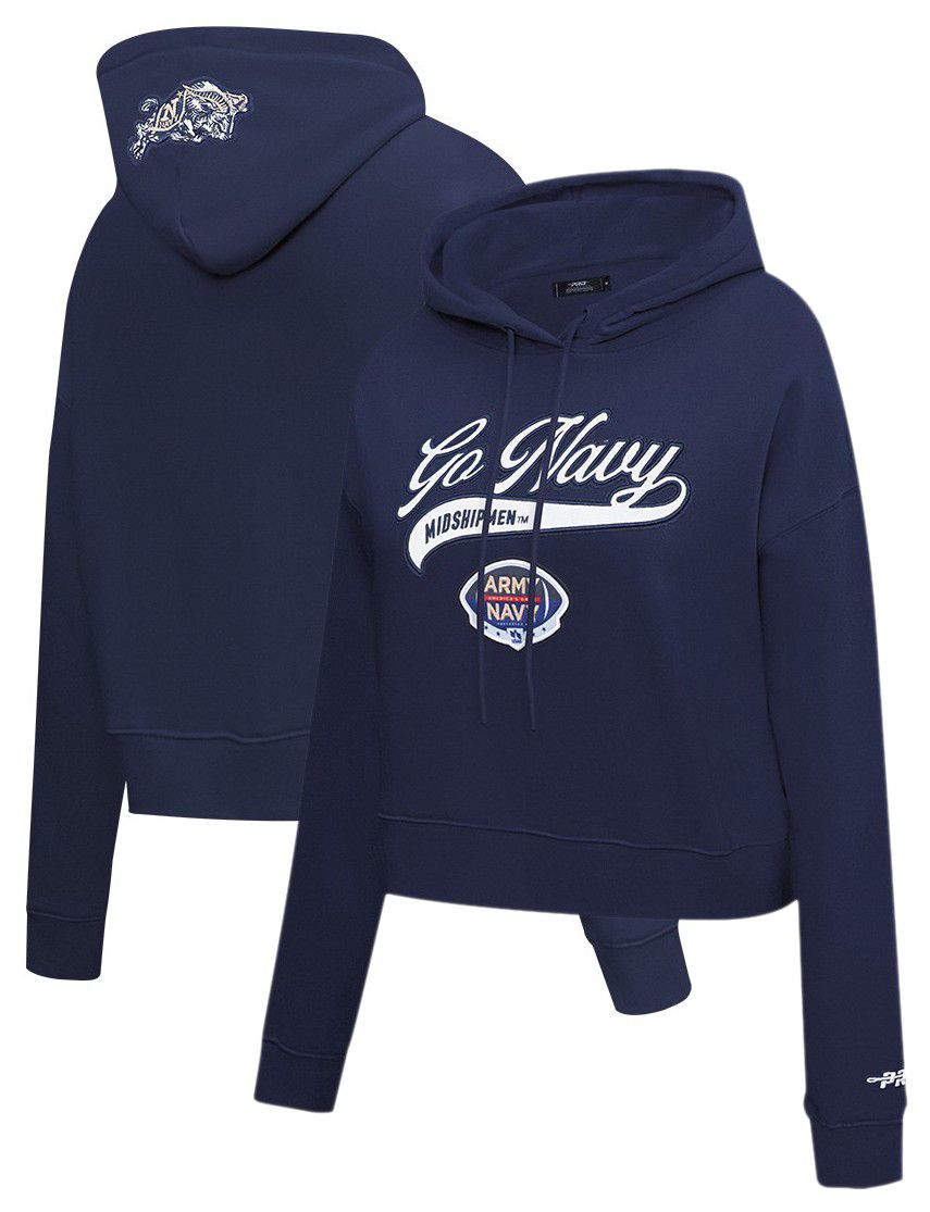 Pro Standard Women's Navy Midshipmen Midnight Navy Cropped Hoodie product image