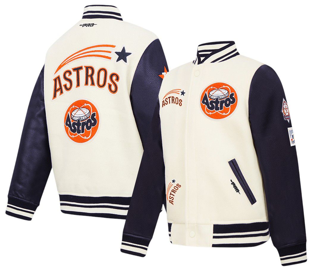 Pro Standard Youth Houston Astros Cream Classic Varsity Jacket product image