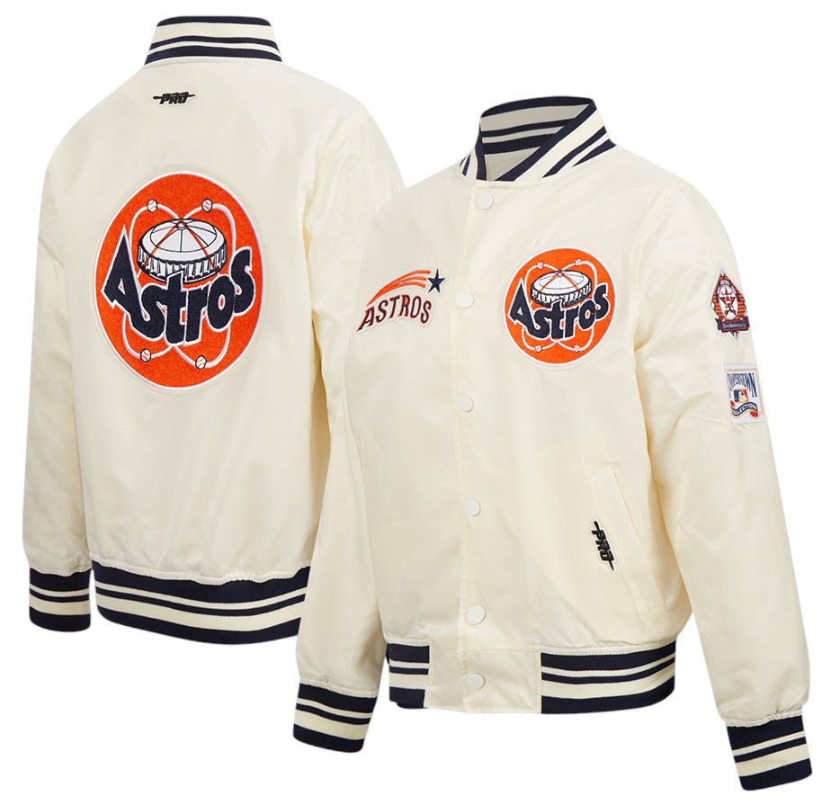 Pro Standard Youth Houston Astros Cream Classic Satin Jacket product image