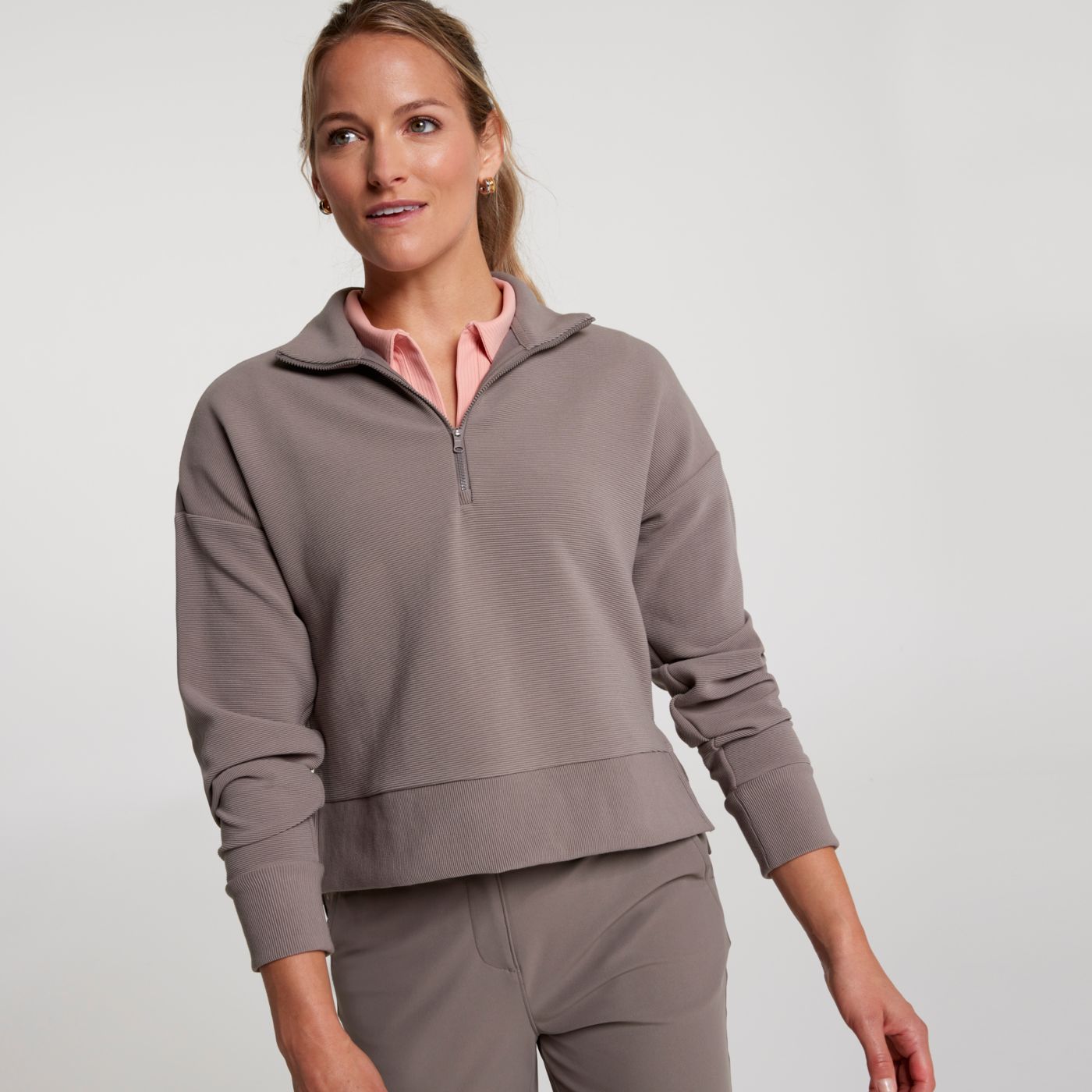 Calia Women s Elevate Golf 1 4 Zip Medium Gauntlet Gray