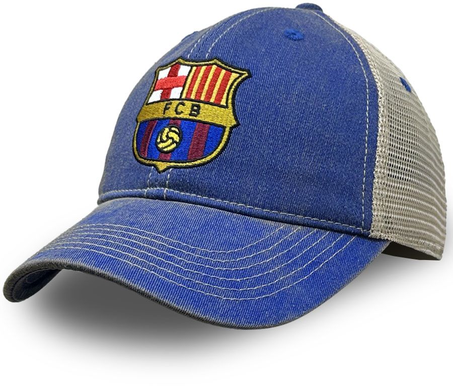 1863 FC Adult FC Barcelona Logo Wash Blue Trucker Hat product image