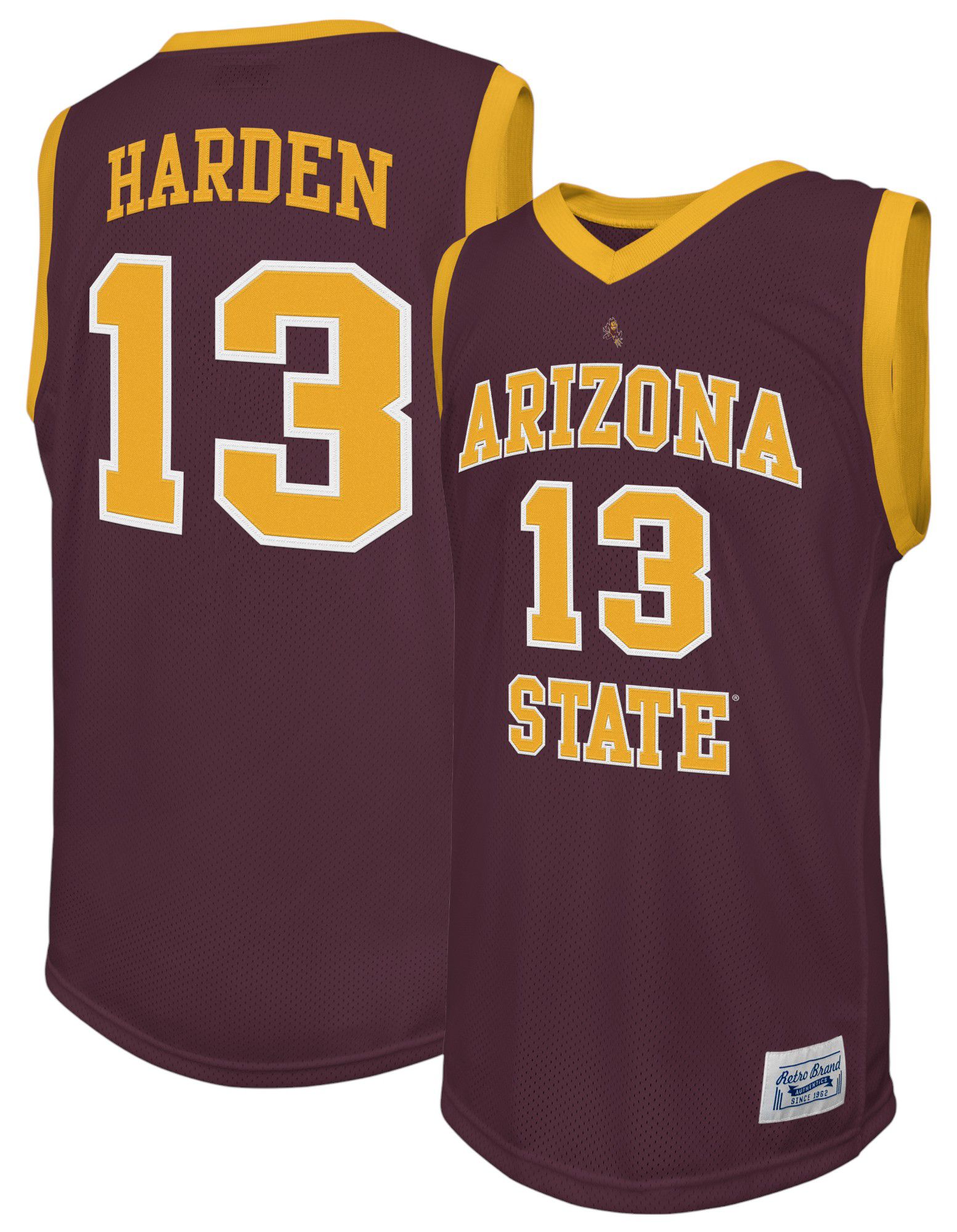 Retro Brand Men's Arizona State Sun Devils James Harden #13 Maroon Replica Basketball Jersey product image
