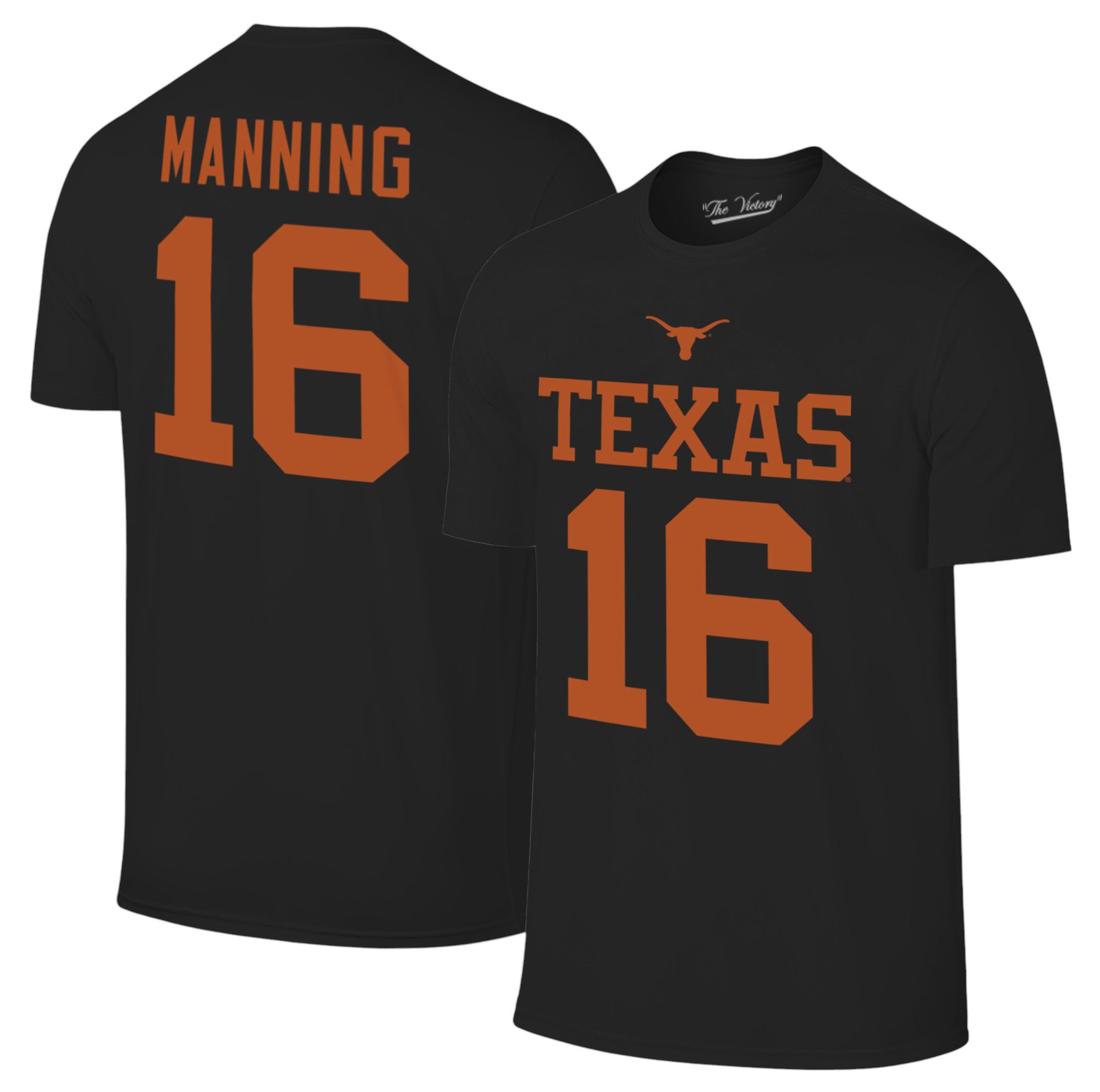 Retro Brand Men's Texas Longhorns Arch Manning #16 Black T-Shirt product image