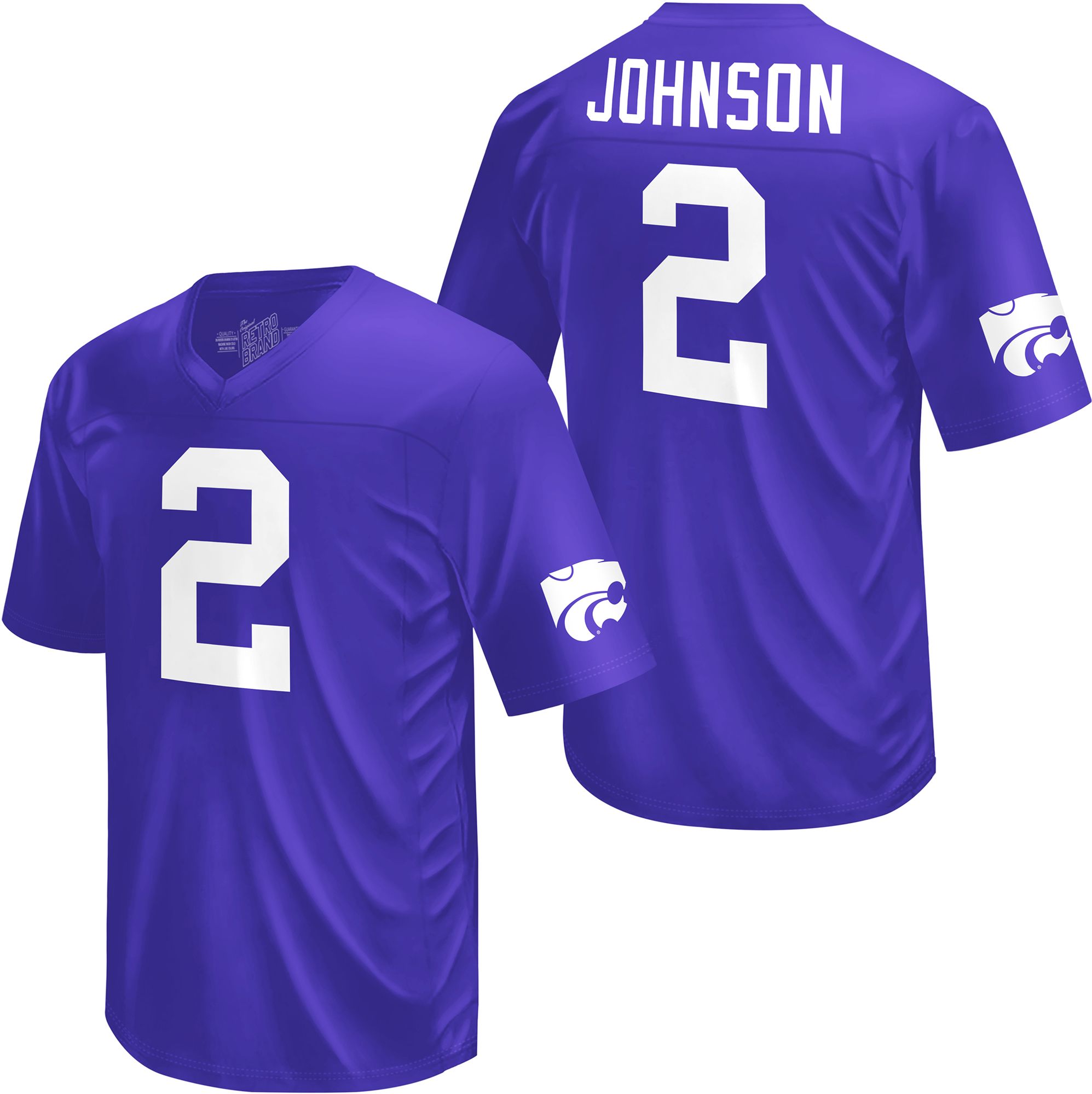 Retro Brand Youth Kansas State Wildcats Avery Johnson #2 Purple Replica Football Jersey product image