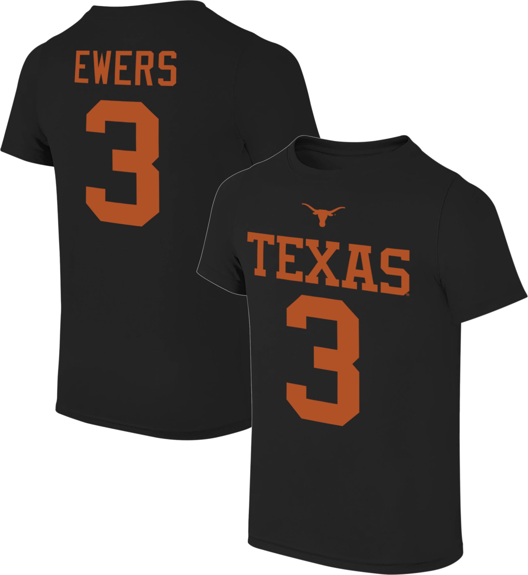 Retro Brand Youth Texas Longhorns Quinn Ewers #3 Black T-Shirt product image