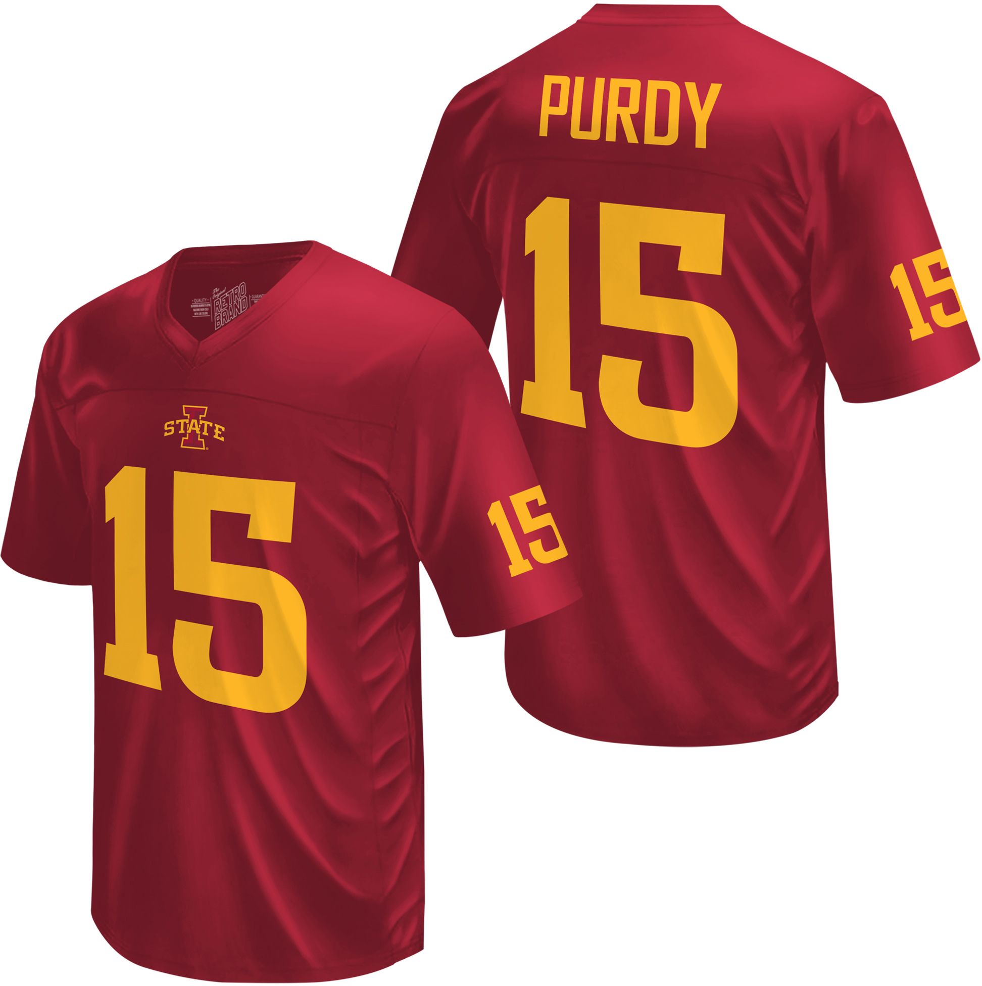 Retro Brand Youth Iowa State Cyclones #15 Cardinal Brock Purdy Replica Football Jersey product image
