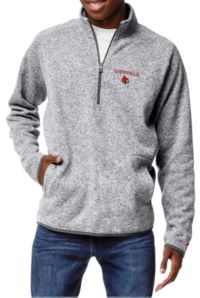 Blue 84 Men's Louisville Cardinals 1/4 Zip Fleece Sweatshirt – Team Color, Officially Licensed