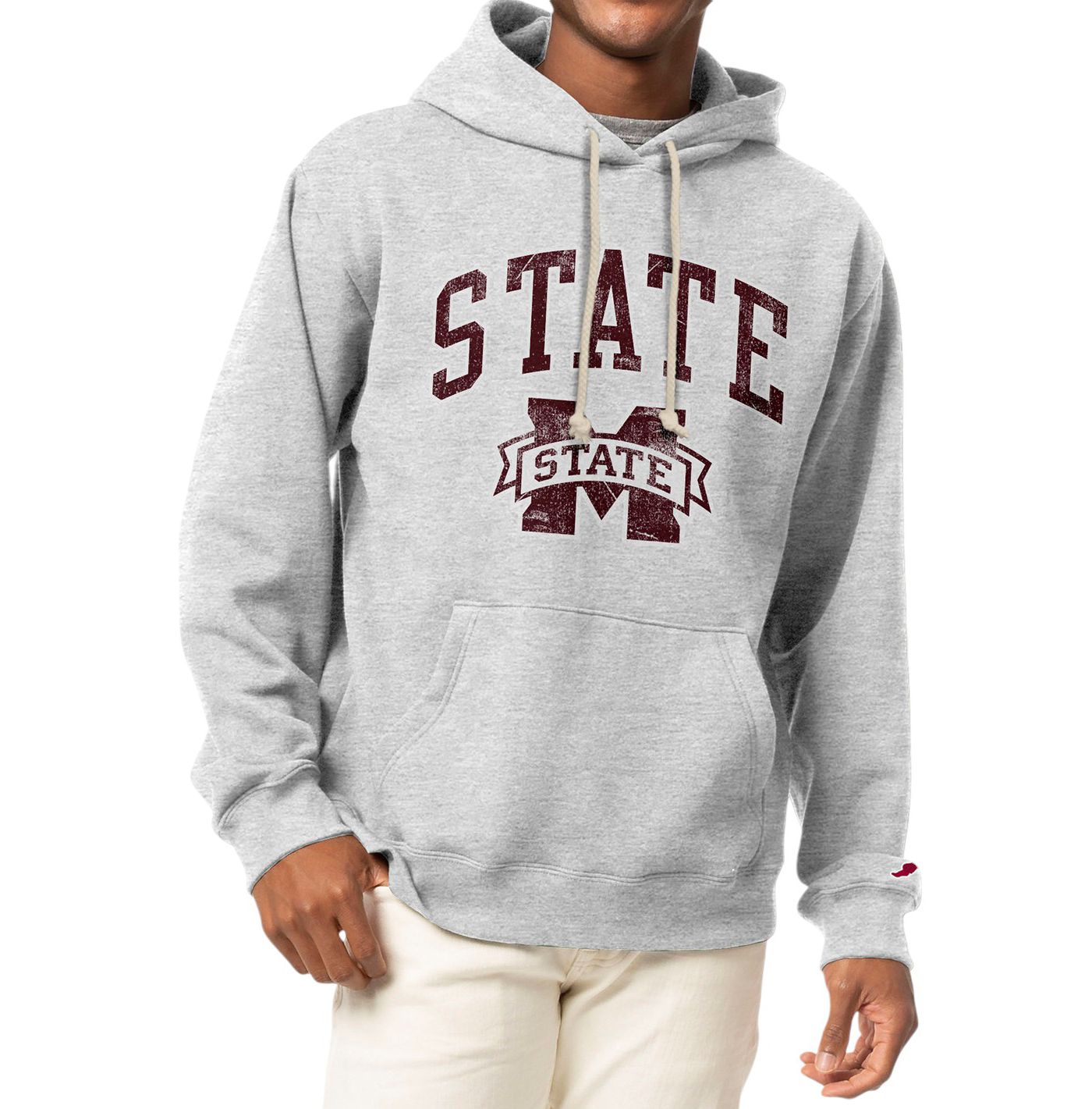 League Legacy Men s Mississippi State Bulldogs Grey Essential 2.0 Fleece Pullover Hoodie Dick s Sporting Goods