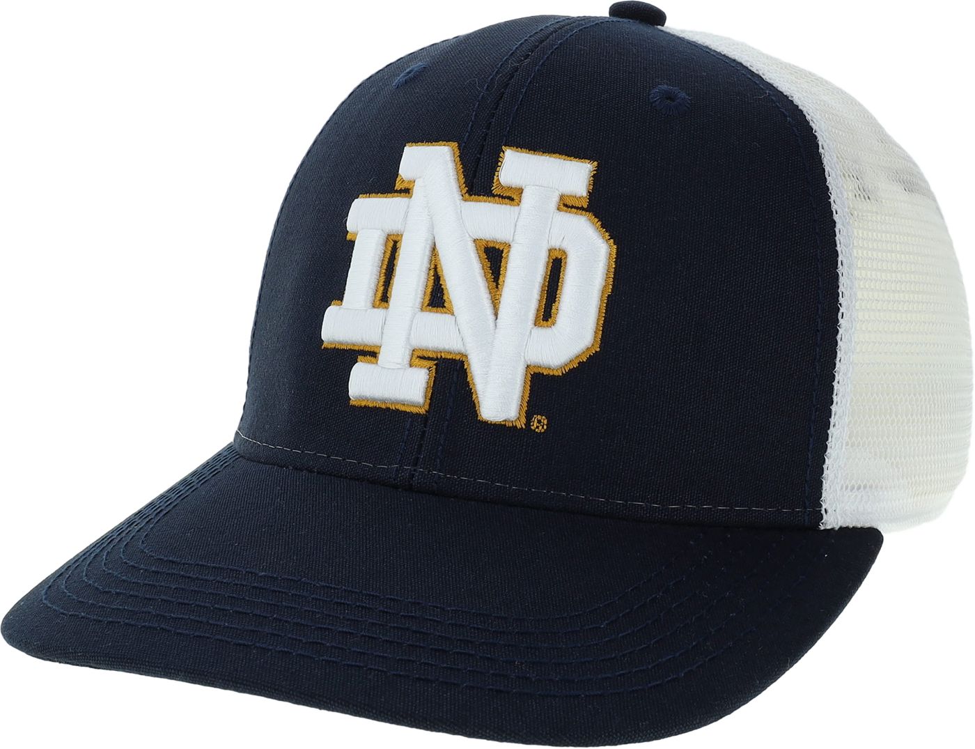 League Legacy Men s Notre Dame Fighting Irish Navy Mid Pro Adjustable Trucker Hat Dick s Sporting Goods