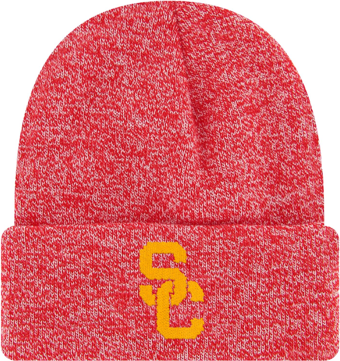 League Legacy Adult USC Trojans Cardinal Logo Knit Cuff Beanie