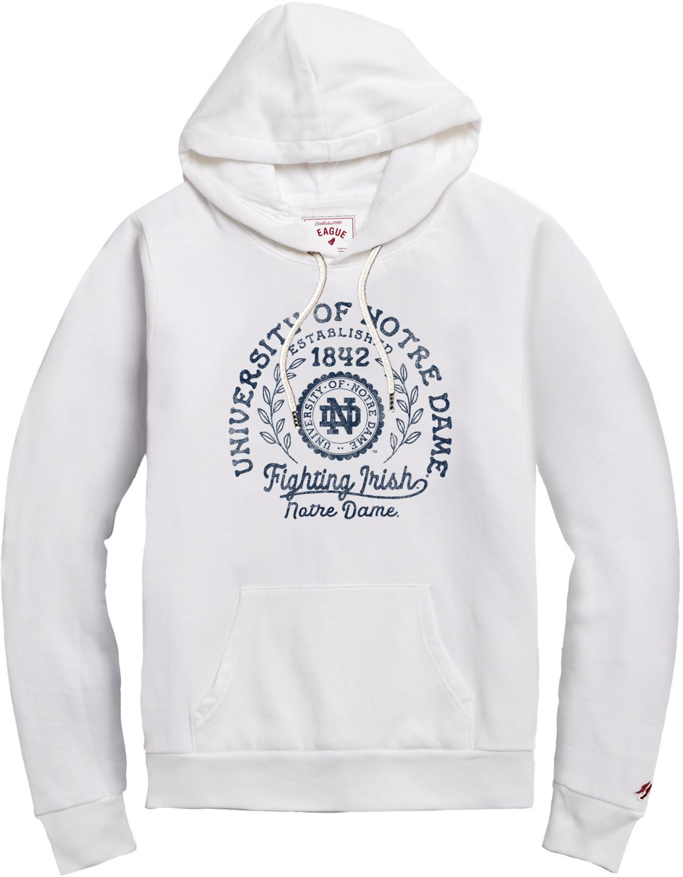 League Legacy Women s Notre Dame Fighting Irish White Victory Fleece Pullover Hoodie Medium