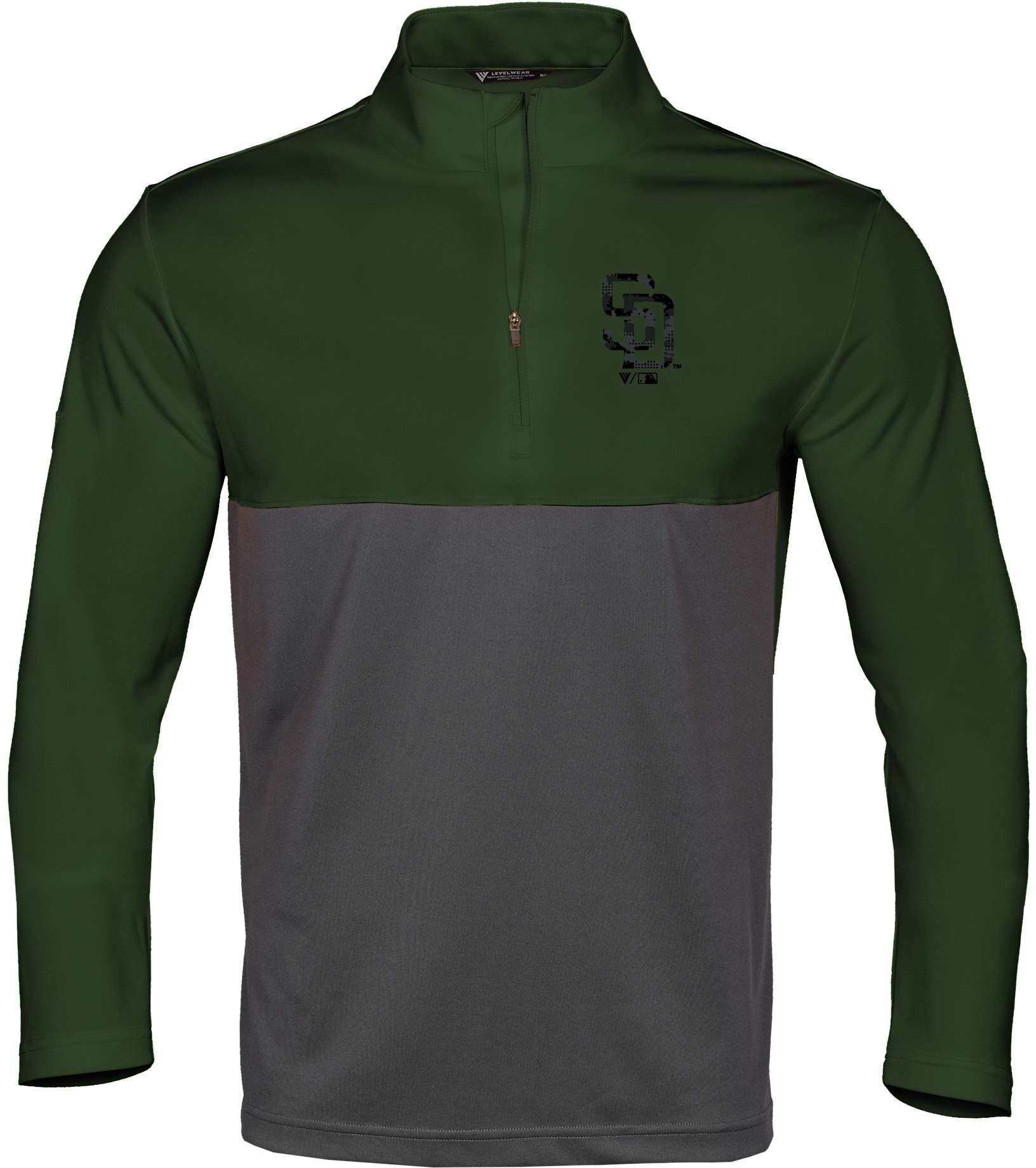 Levelwear Men's San Diego Padres Green Digital Camo Fleece Quarter-Zip Shirt product image