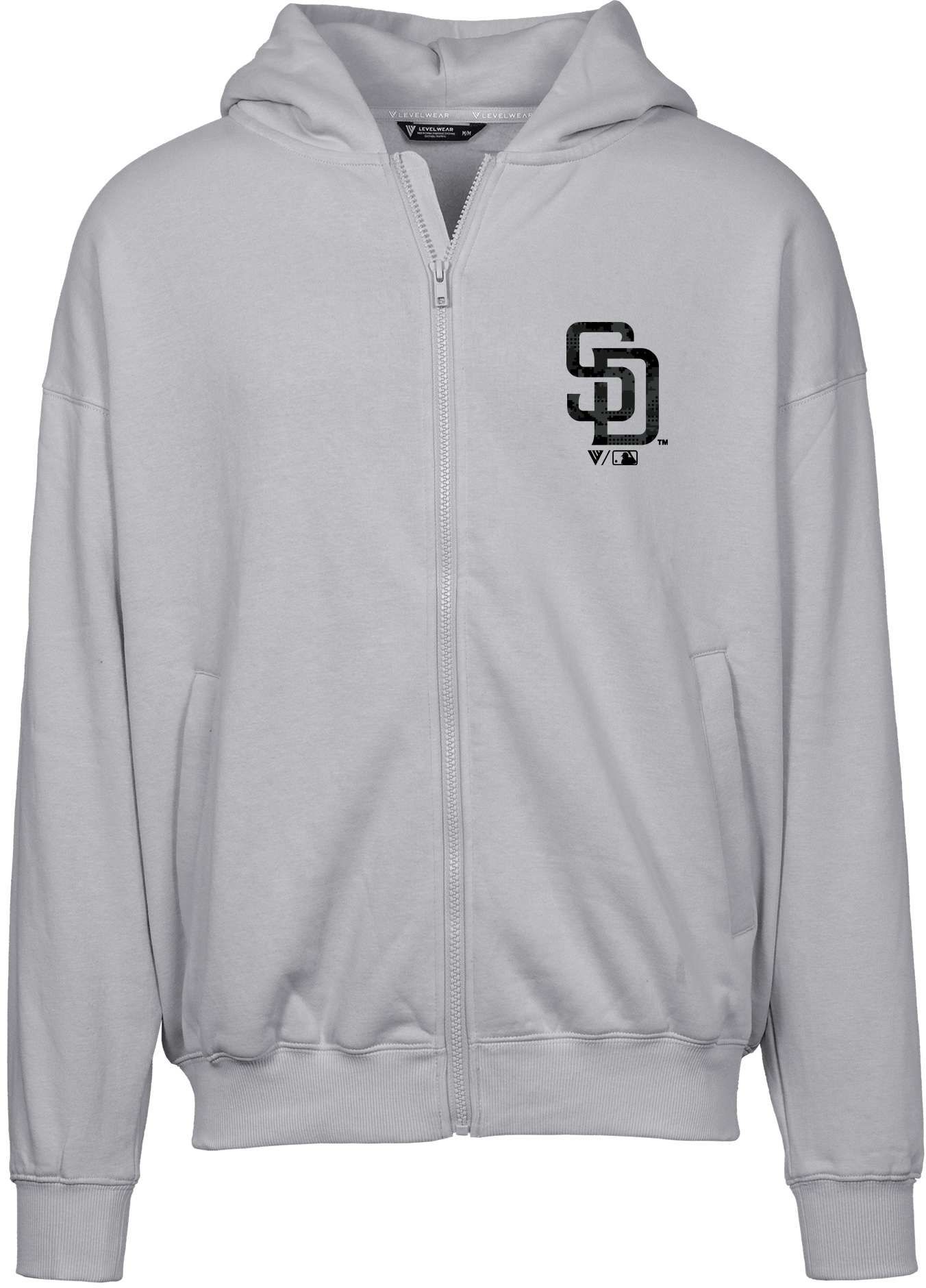 Levelwear Men's San Diego Padres Grey Digital Camo Uphill Fleece Full Zip Jacket product image