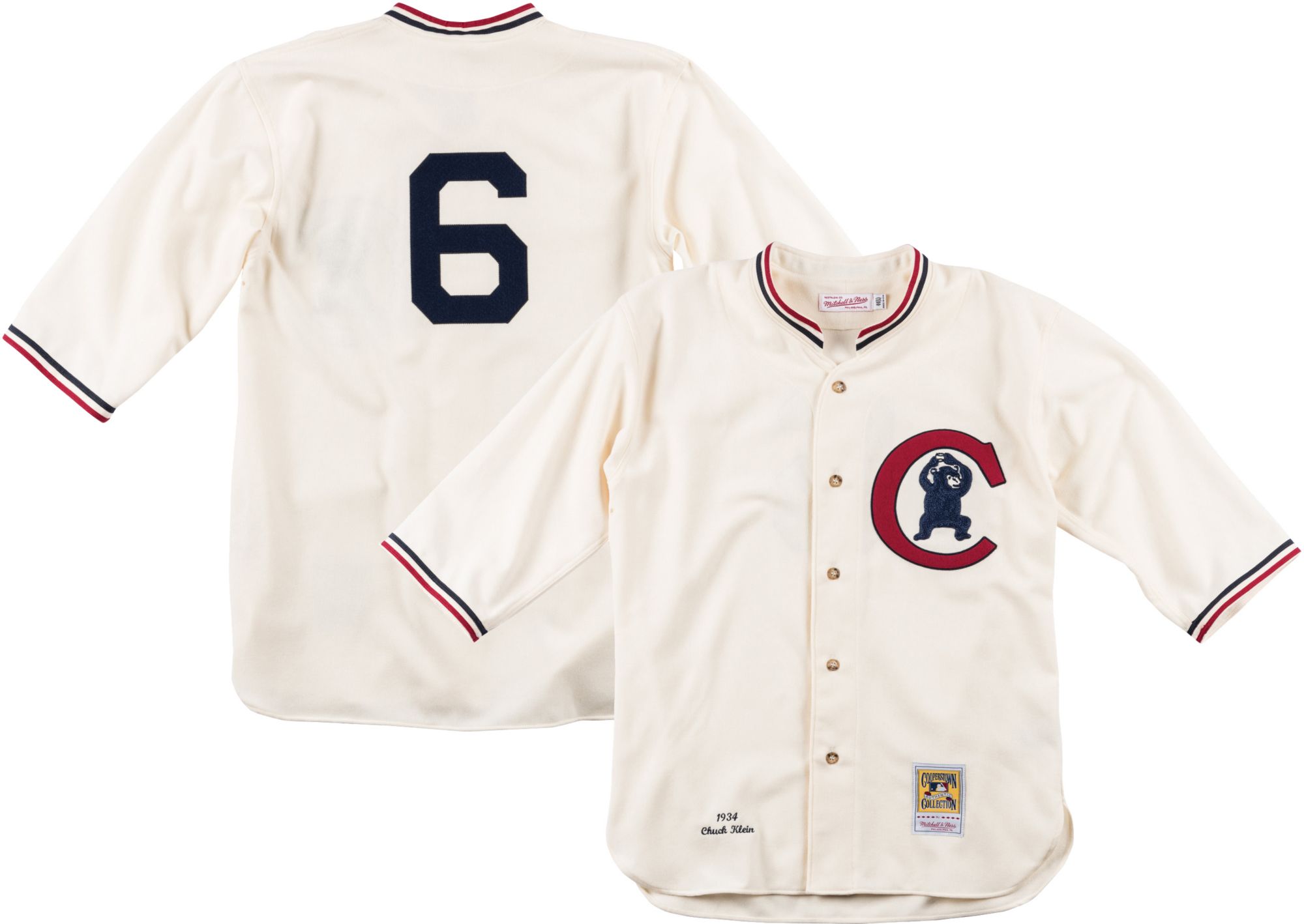 Mitchell & Ness Men's Chicago Cubs Chuck Klein #26 Cream Home Baseball Jersey product image