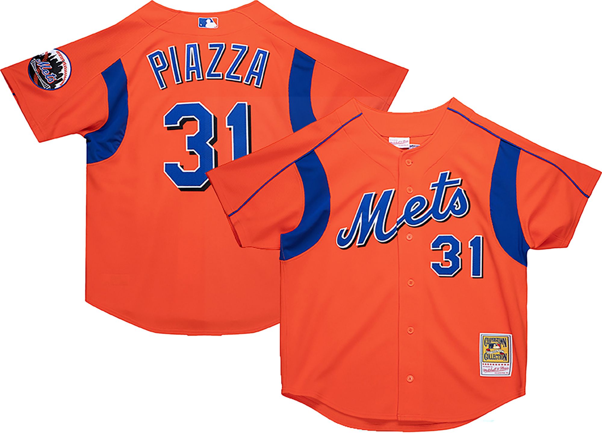 Mitchell & Ness Men's Mike Piazza #31 Dark Orange Cooperstown