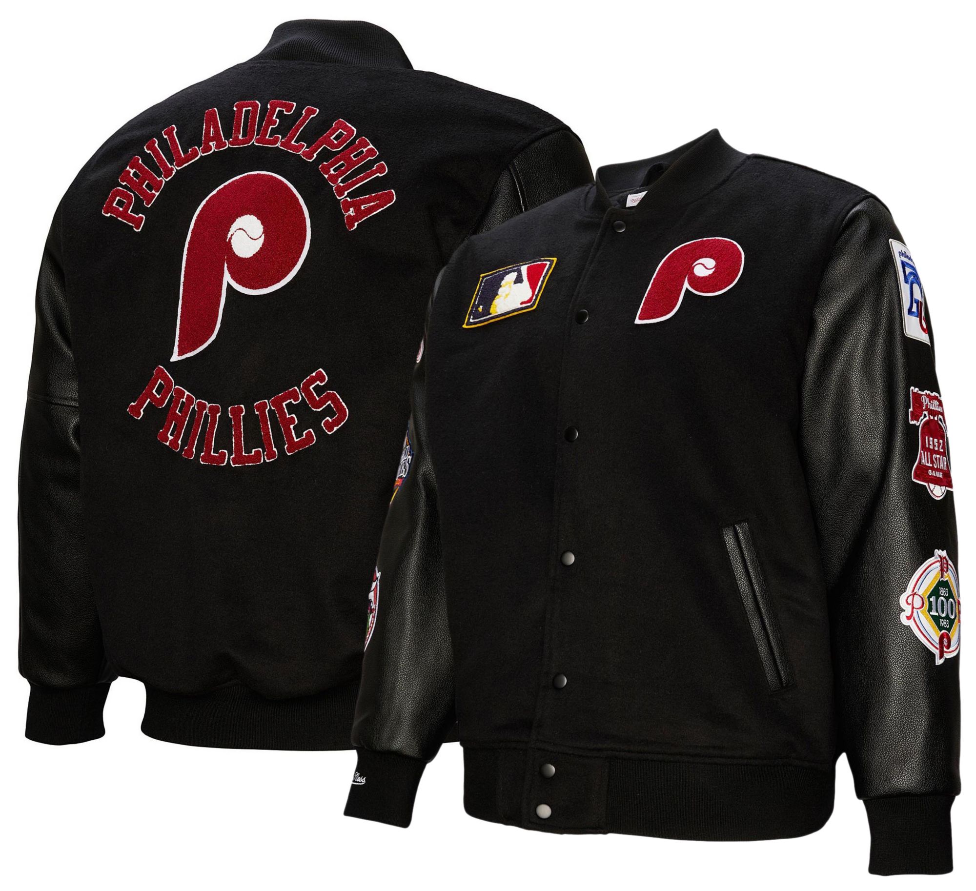 Mitchell & Ness Men's Philadelphia Phillies Black Varsity Jacket product image