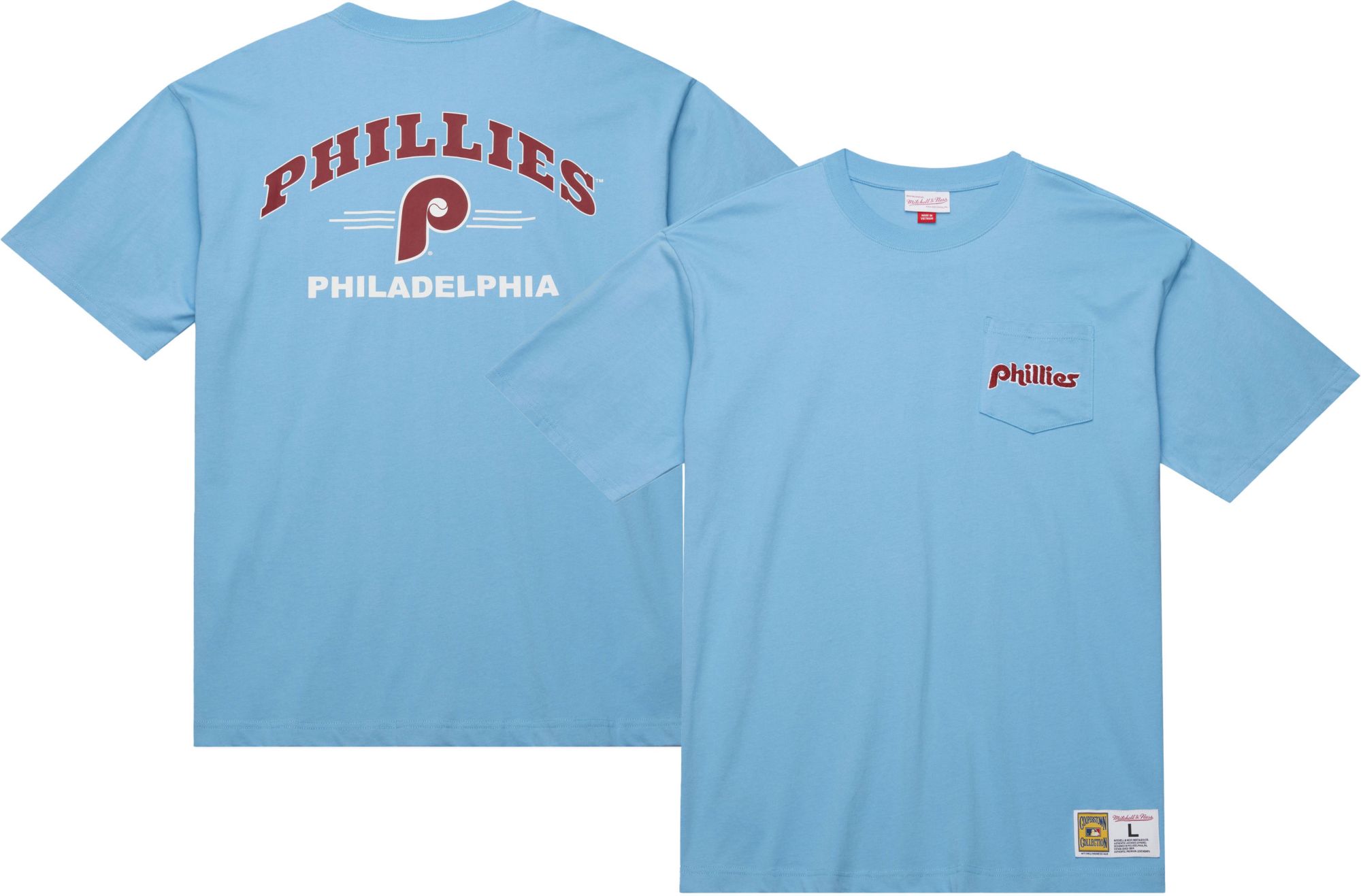 Mitchell & Ness Men's Philadelphia Phillies Blue Logo T-Shirt product image