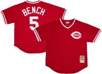極美品 Mitchell & Ness REDS 5 BENCH Jersey Mitchell & Ness Men's Johnny Bench #5 Red Cooperstown Alternate