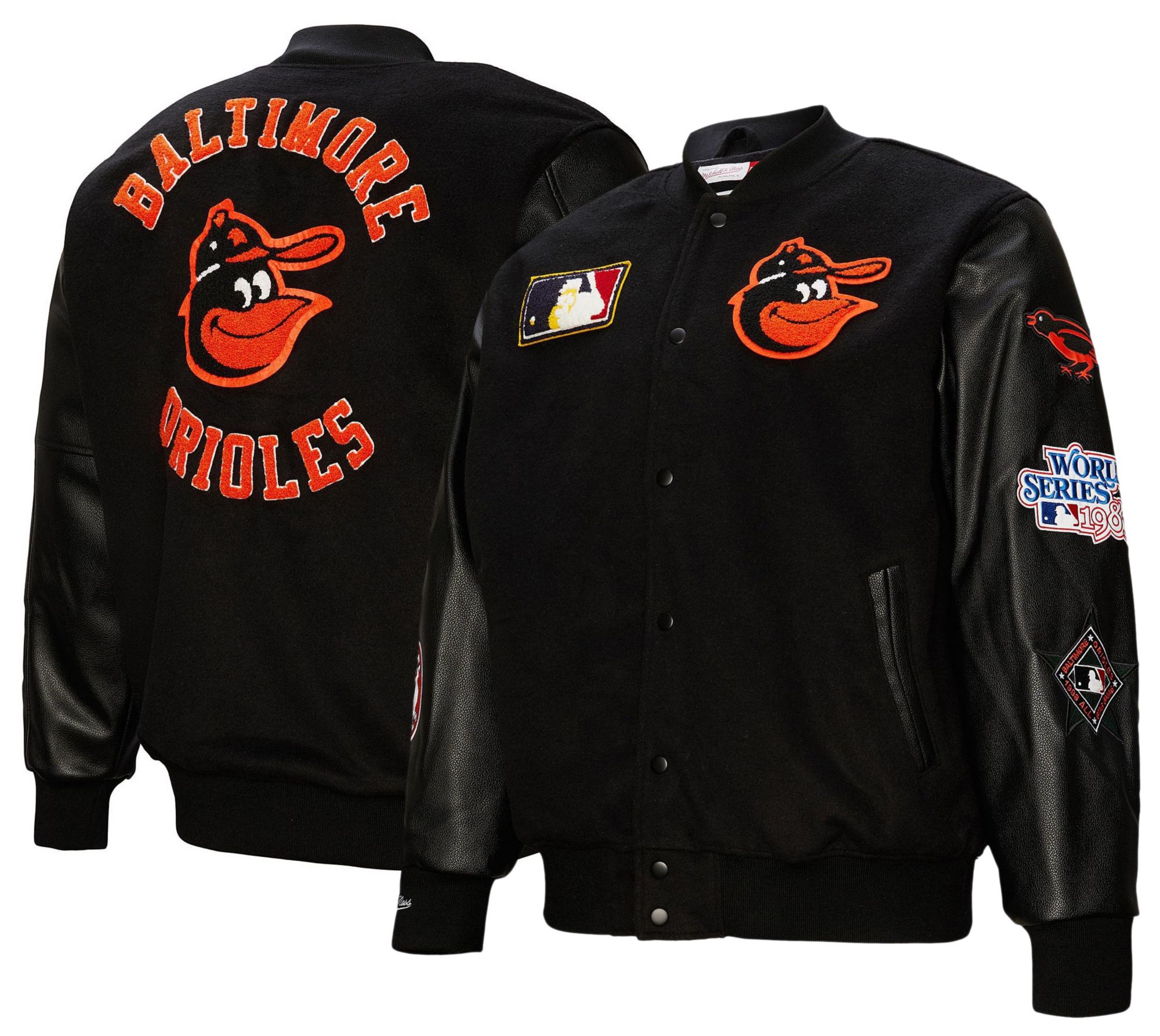 Mitchell & Ness Men's Baltimore Orioles Black Varsity Jacket product image