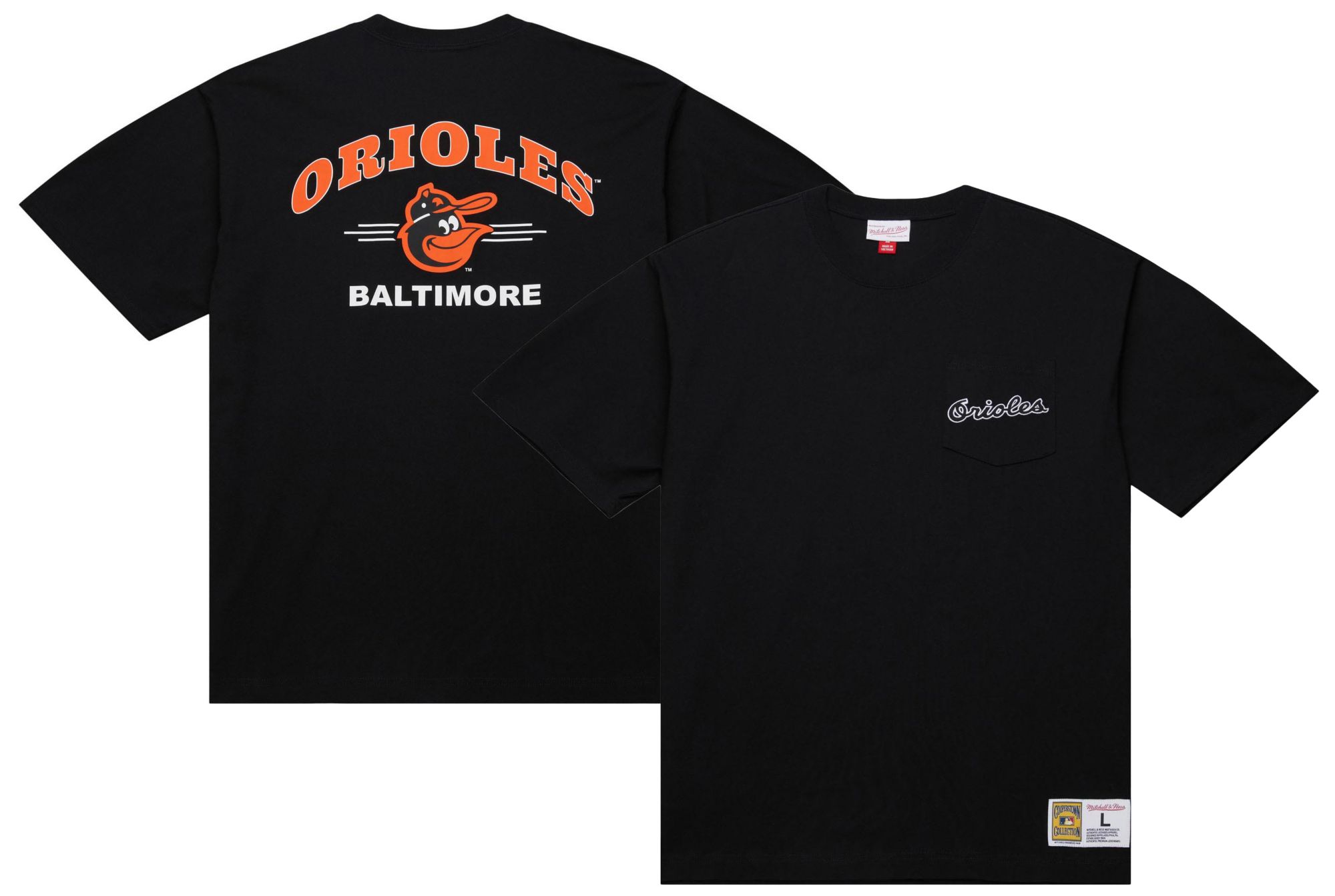 Mitchell & Ness Men's Baltimore Orioles Black Logo T-Shirt product image