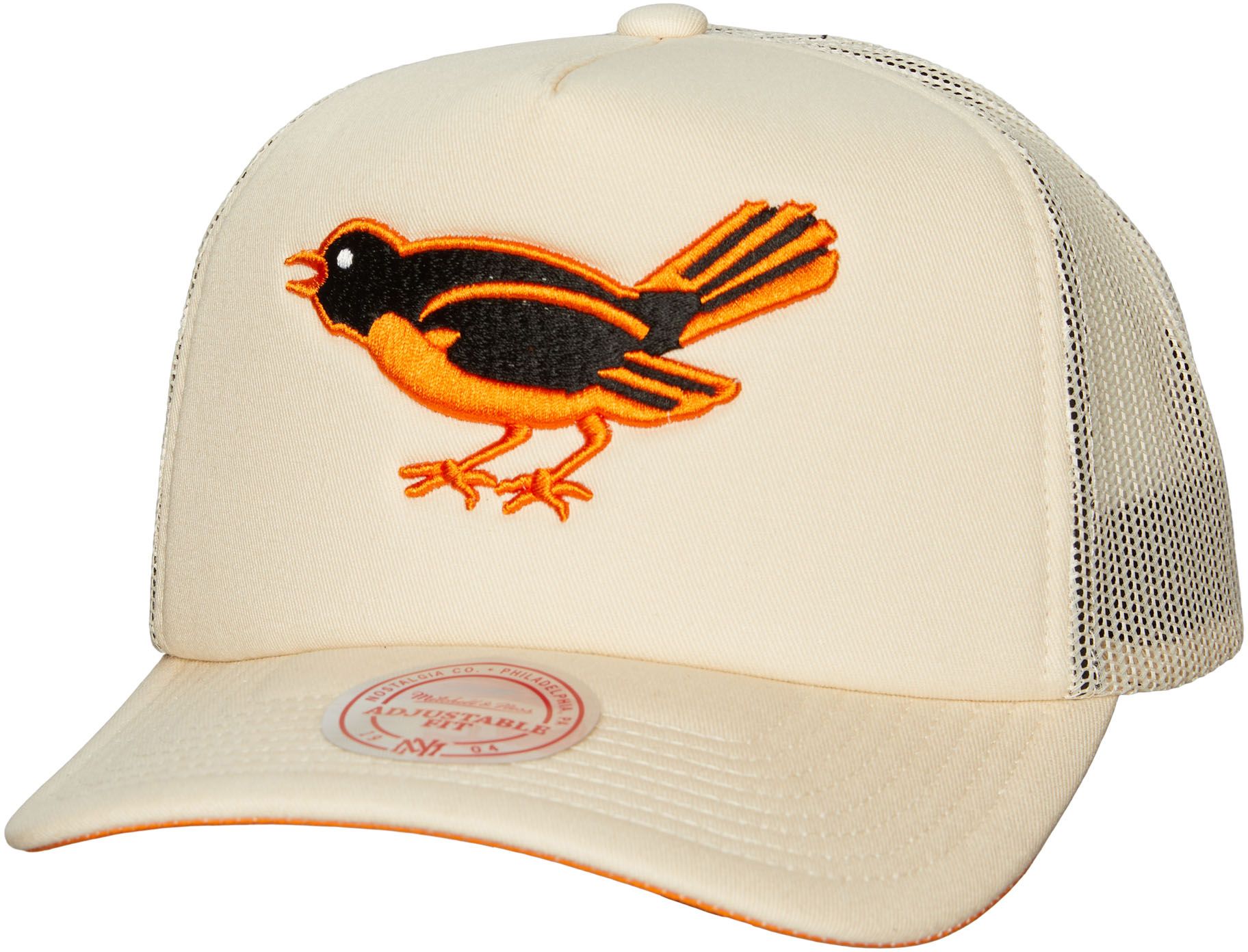 Mitchell & Ness Adult Baltimore Orioles White Evergreen Trucker Hat product image