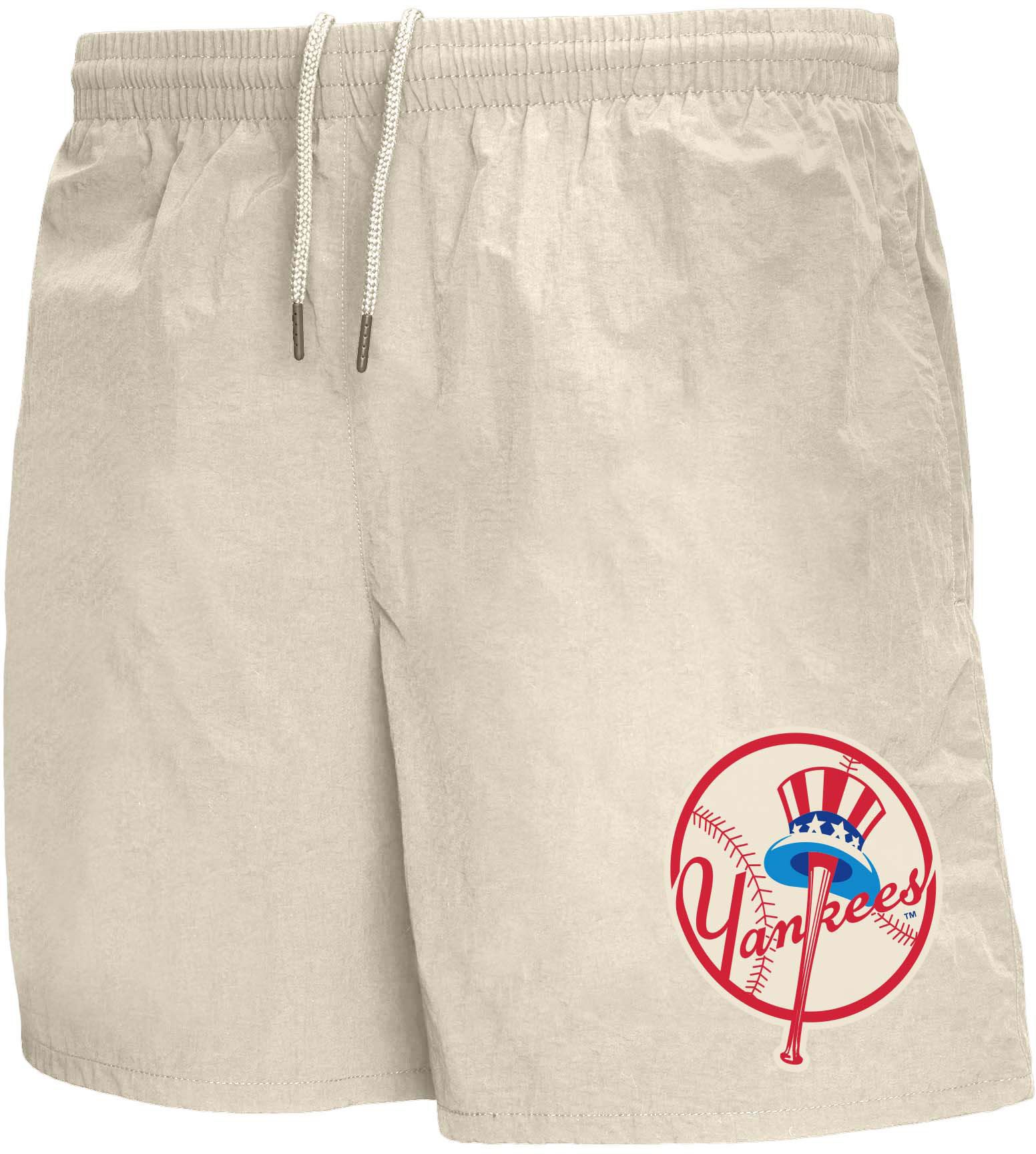 Mitchell & Ness Adult New York Yankees Vinyl Logo Cream Athletic Shorts product image
